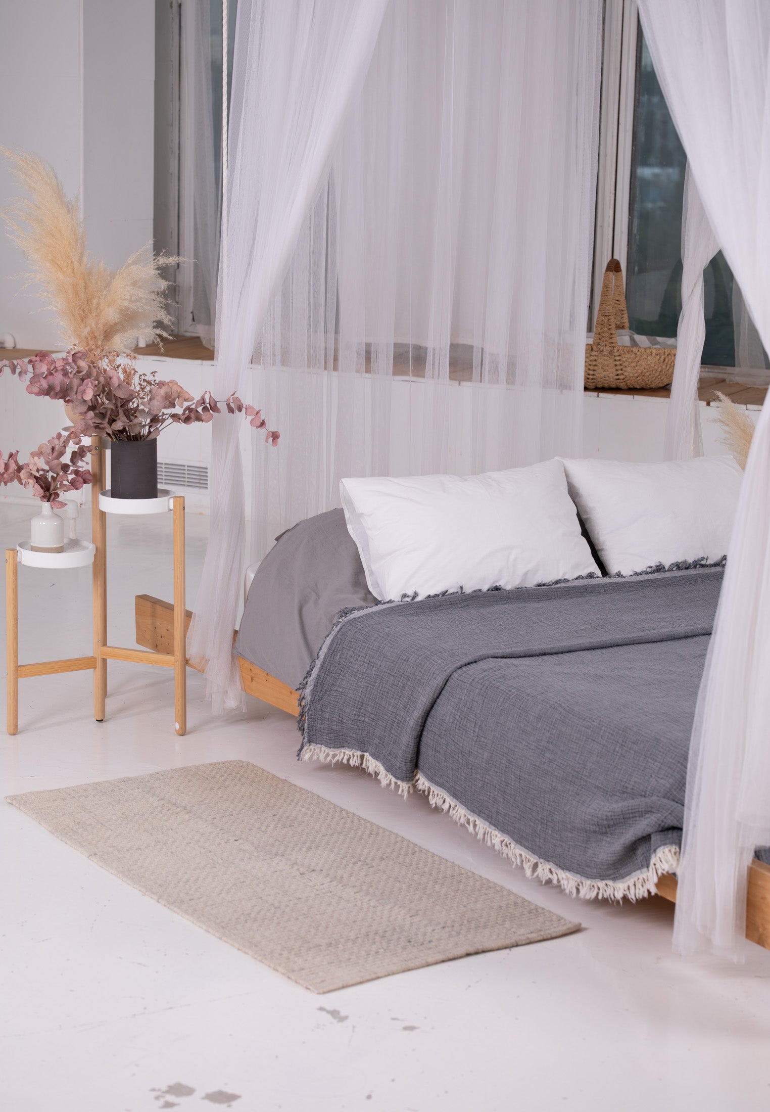 Premium Musselin Tagesdecke 240x260 cm - 100% Baumwolle - extraweiche Baumwolldecke als Kuscheldecke, Bett-Überwurf, Sofa-Überwurf, Couch-Überwurf - warme Sofa-Decke