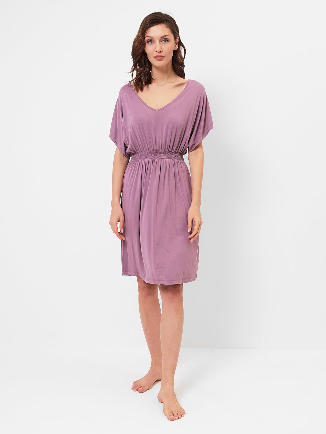 Nachtkleid aus Bambus Viskose LMS-6182 Berry Beere