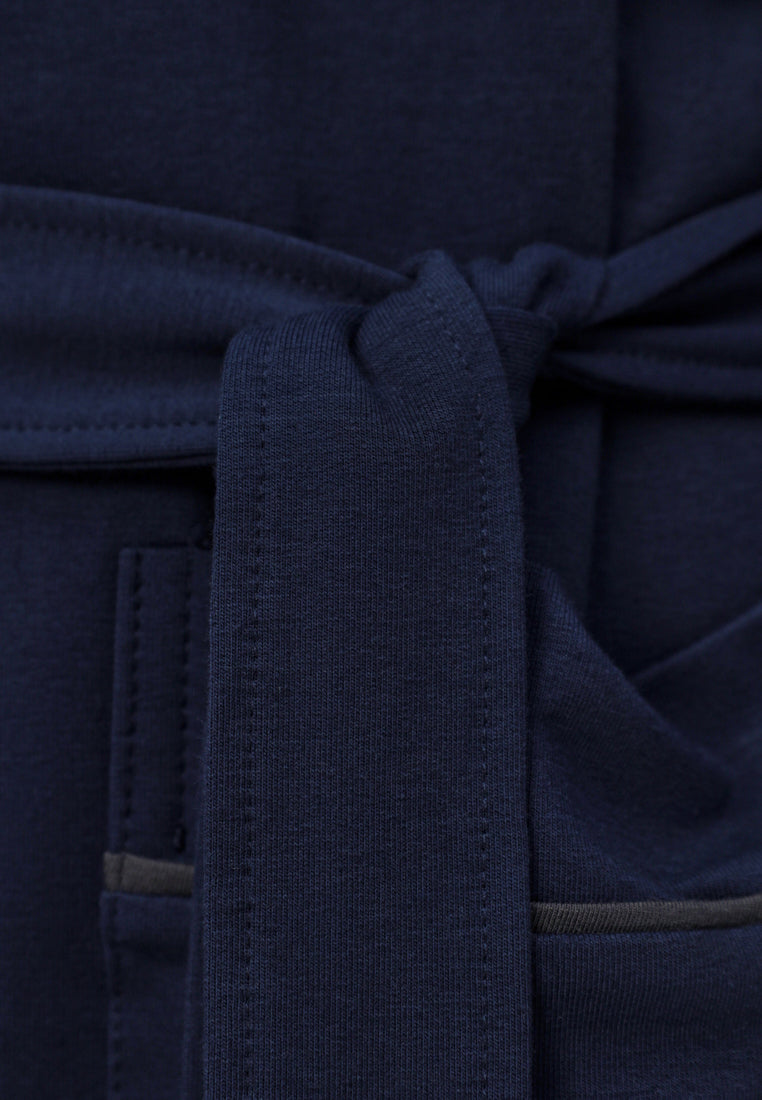 Morgenmantel aus 100% Baumwolle LMS-6299 Navy Marinenblau