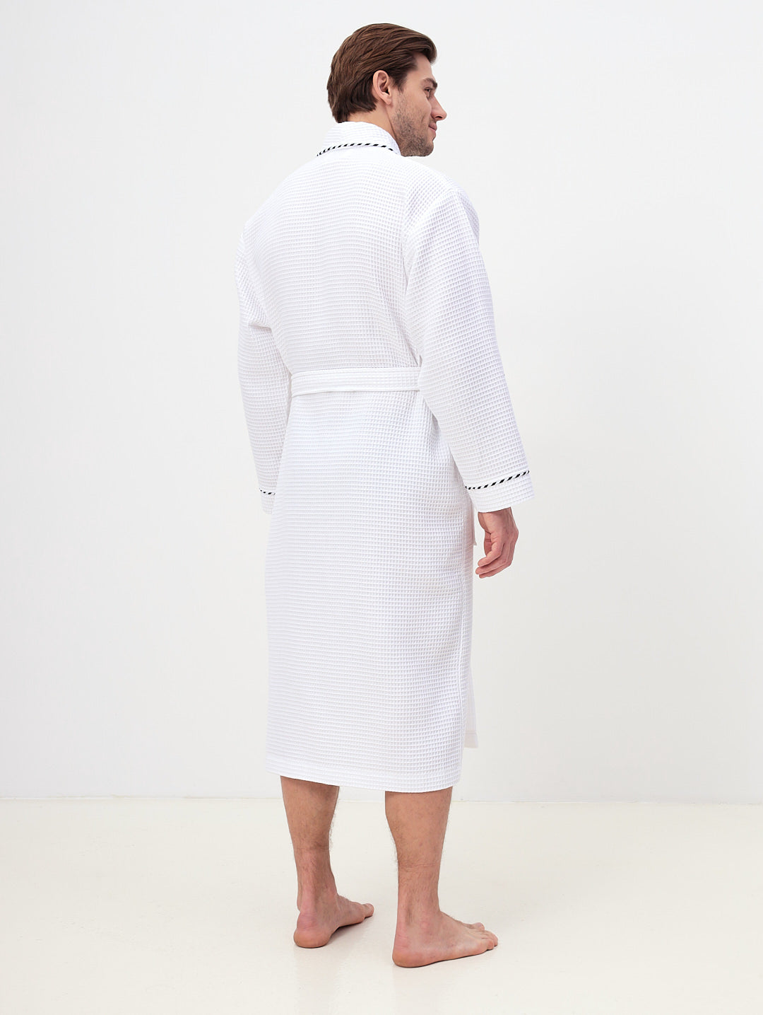 Waffelpiqué-Bademantel aus hochwertiger Baumwolle in Kimono Schnitt für jede Gelegenheit