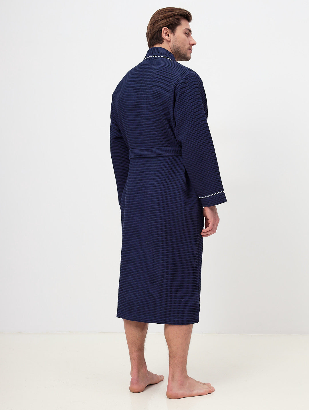 Waffelpiqué-Bademantel aus hochwertiger Baumwolle in Kimono Schnitt für jede Gelegenheit