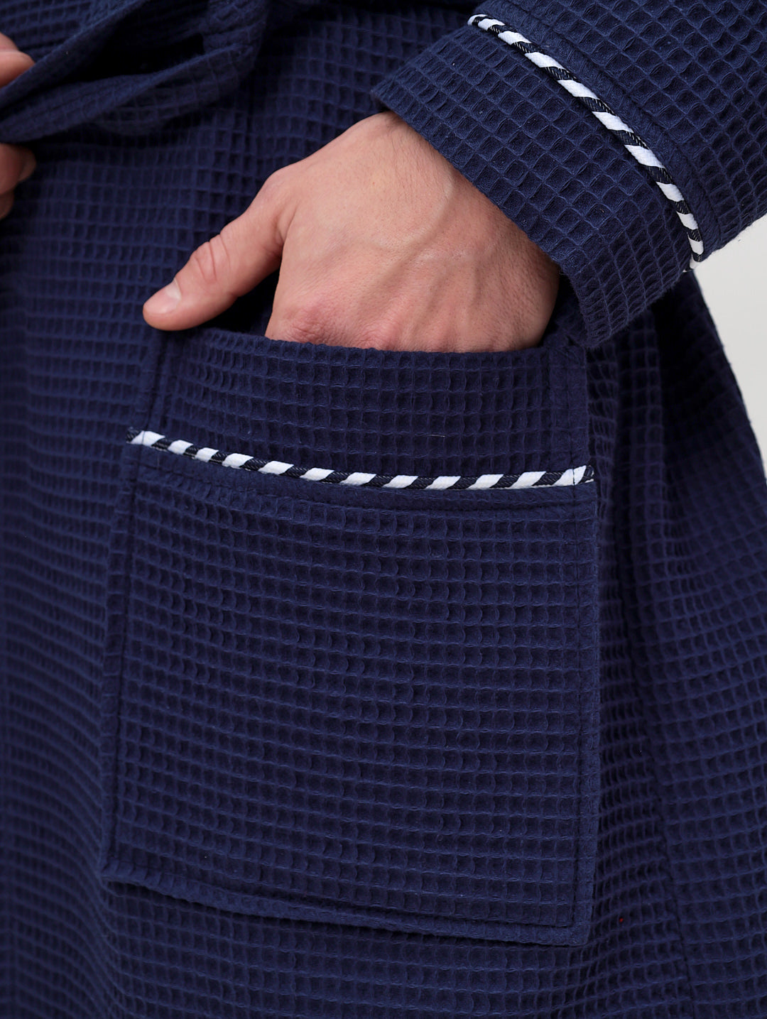 Peignoir kimono élégant pour hommes en coton de haute qualité en velours