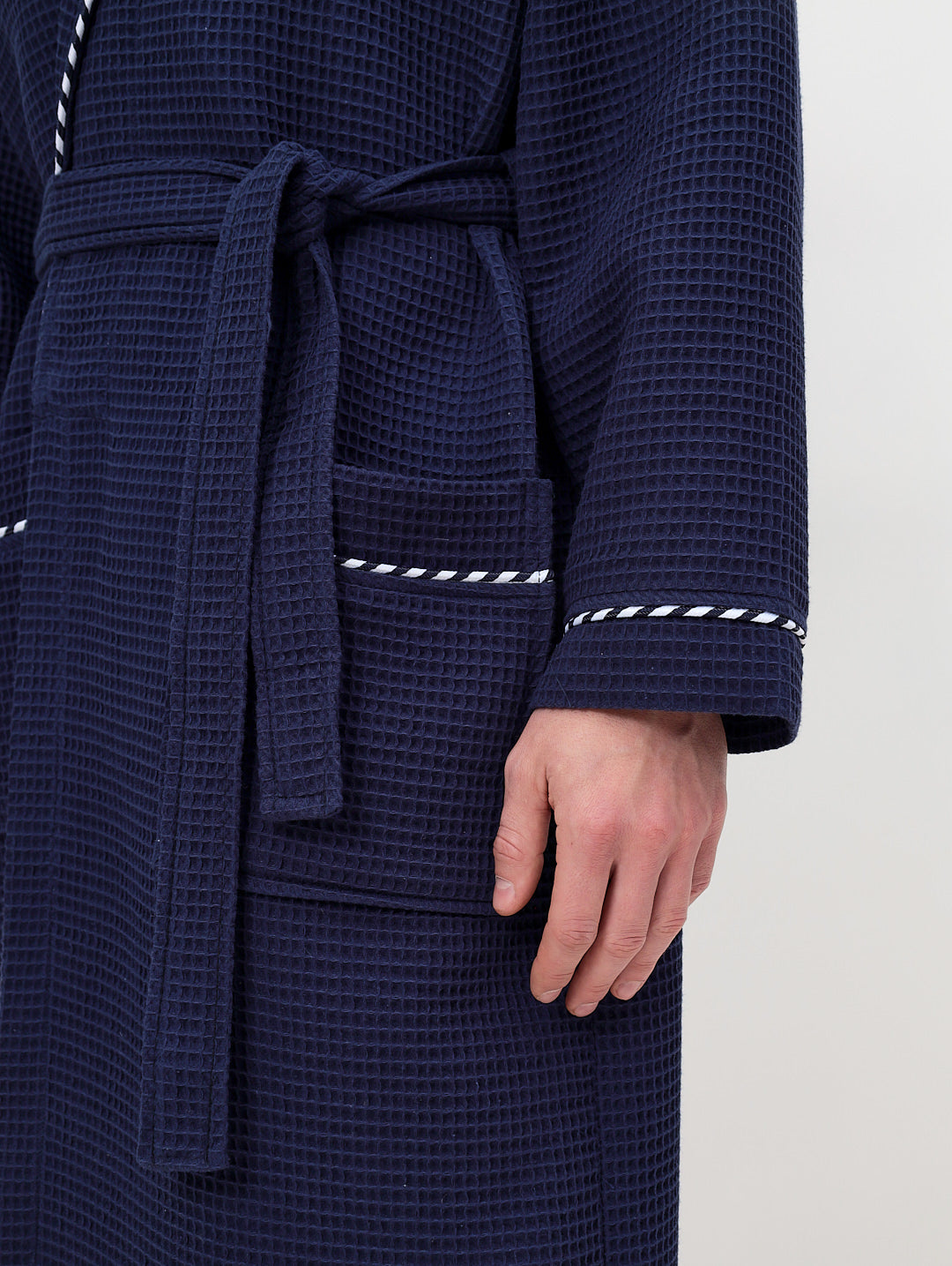 Peignoir kimono élégant pour hommes en coton de haute qualité en velours