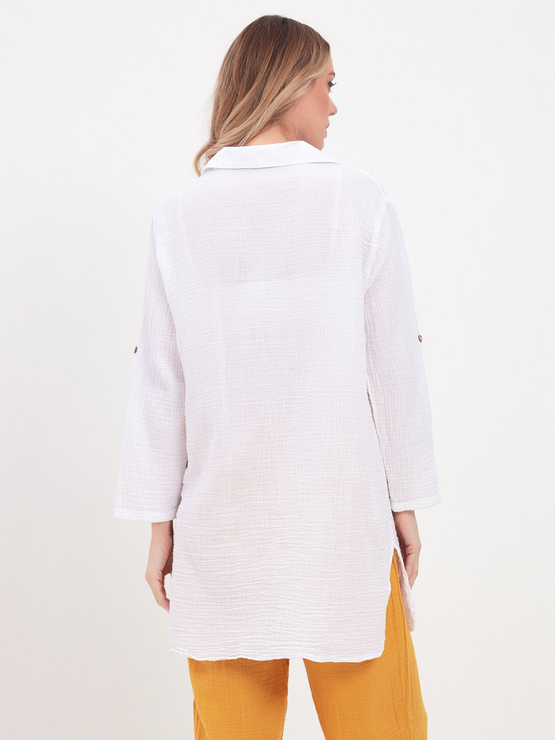 Damen Sommer und Freizeit Mode - Hemd aus lässige Musselin