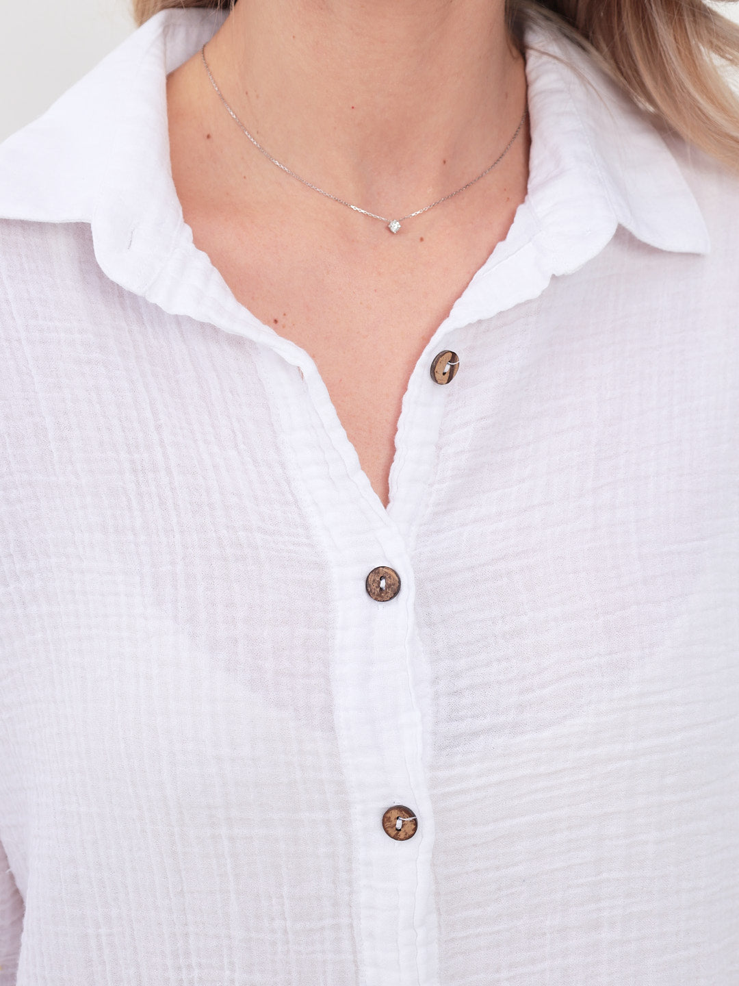 Damen Sommer und Freizeit Mode - Hemd aus lässige Musselin