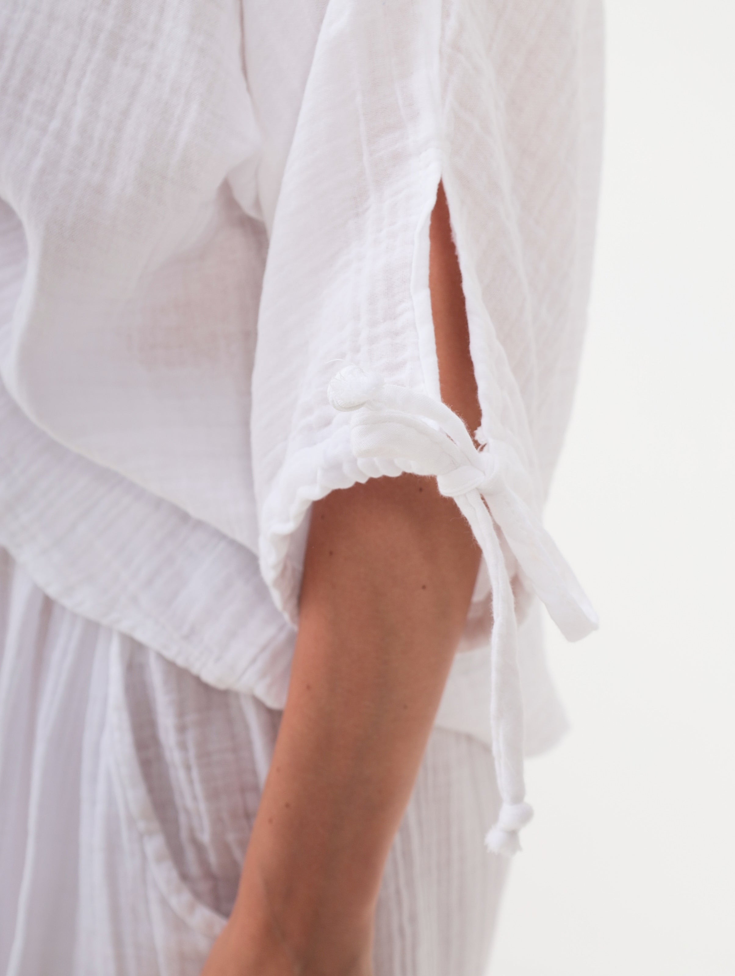 Damen Sommer und Freizeit Mode - Hose und Top aus lässige Musselin