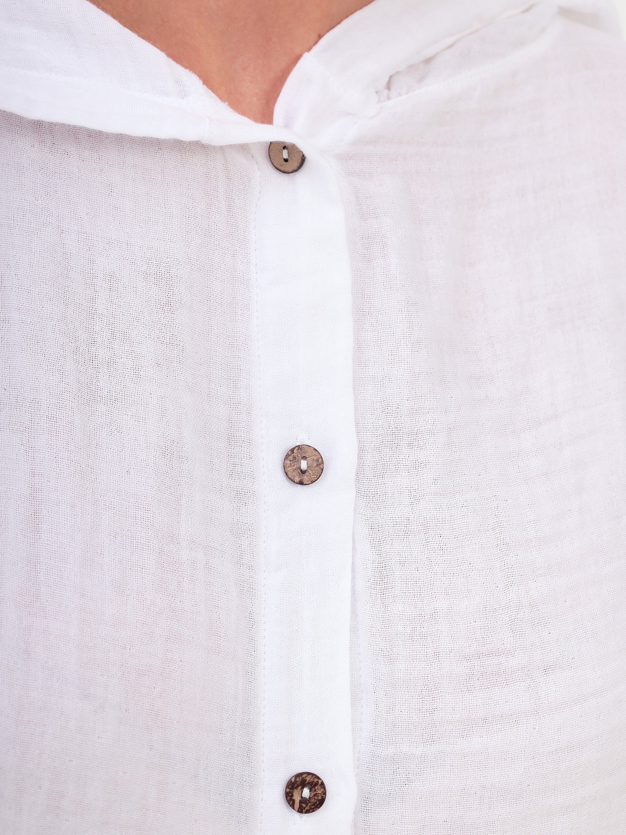 Damen Sommer und Freizeit Mode - Hemd mit Kapuze aus lässige Musselin