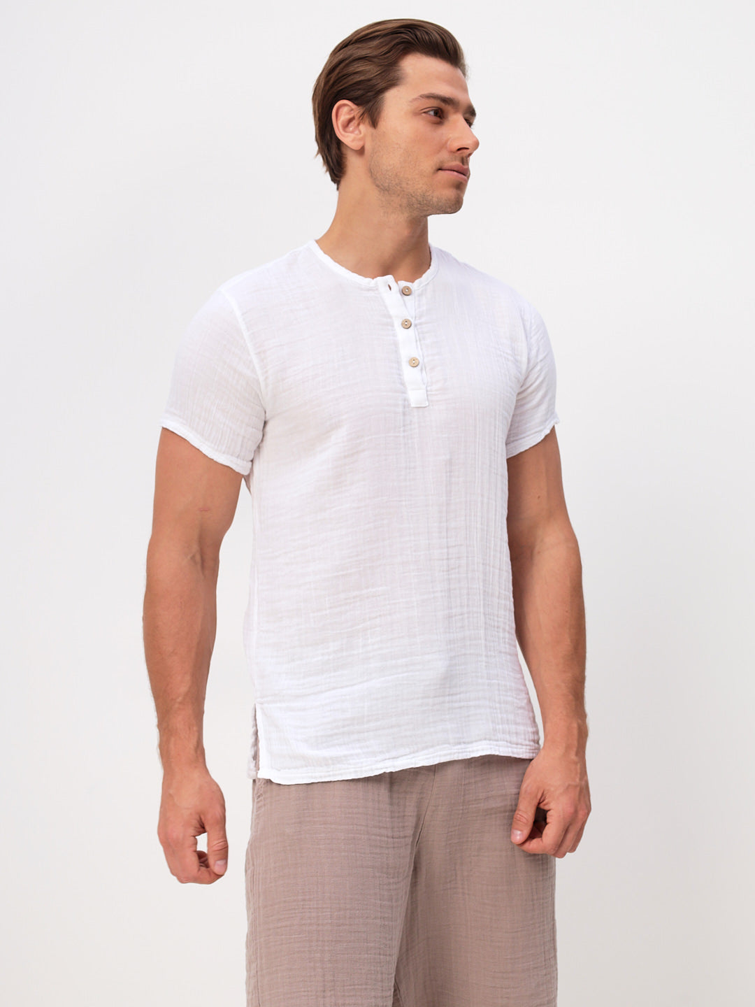 Herren Sommer und Freizeit Mode T-Shirt aus lässige Musselin