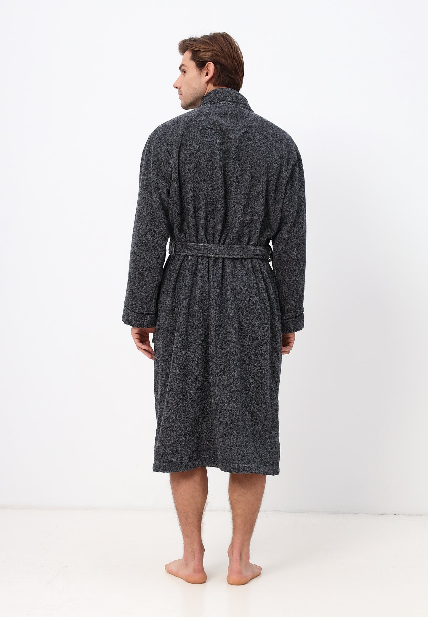 Noble kimono men's bathrobe made of high-quality cotton in velour