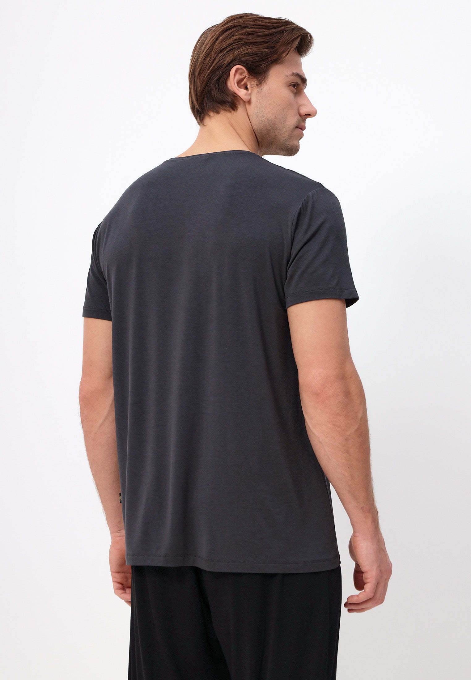 Herren Pijama Set aus Bambusviskose mit langer Hose und Oberteil mit kurzen Ärmeln