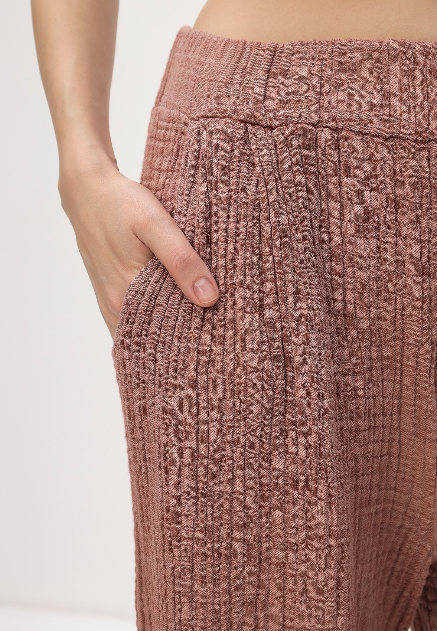 Damen Sommer Mode Hose aus lässige Musselin Freizeit Pants LMS-6622 Sienna