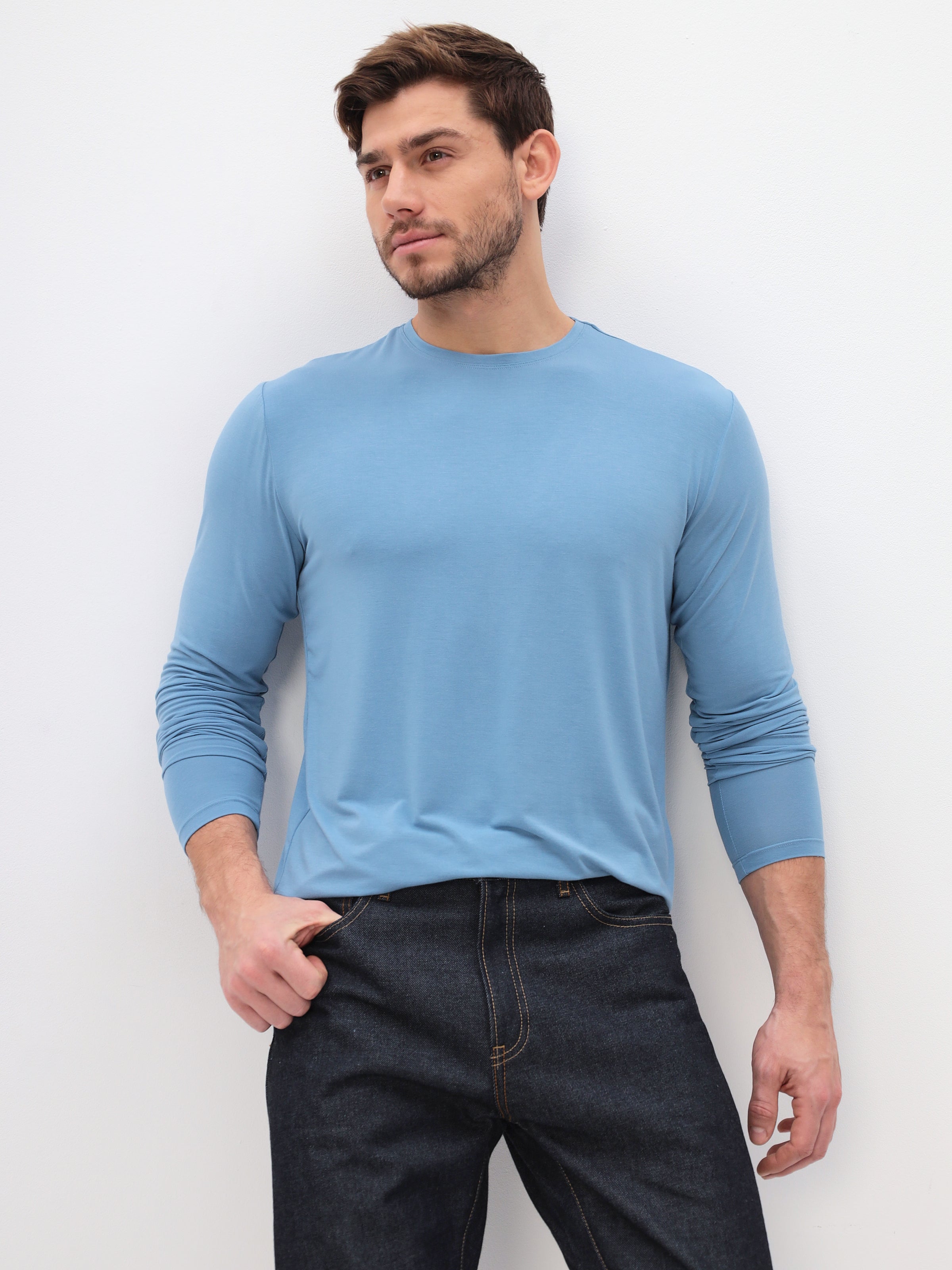 Herren Langarmshirt aus hochwertiger Bambusviskose