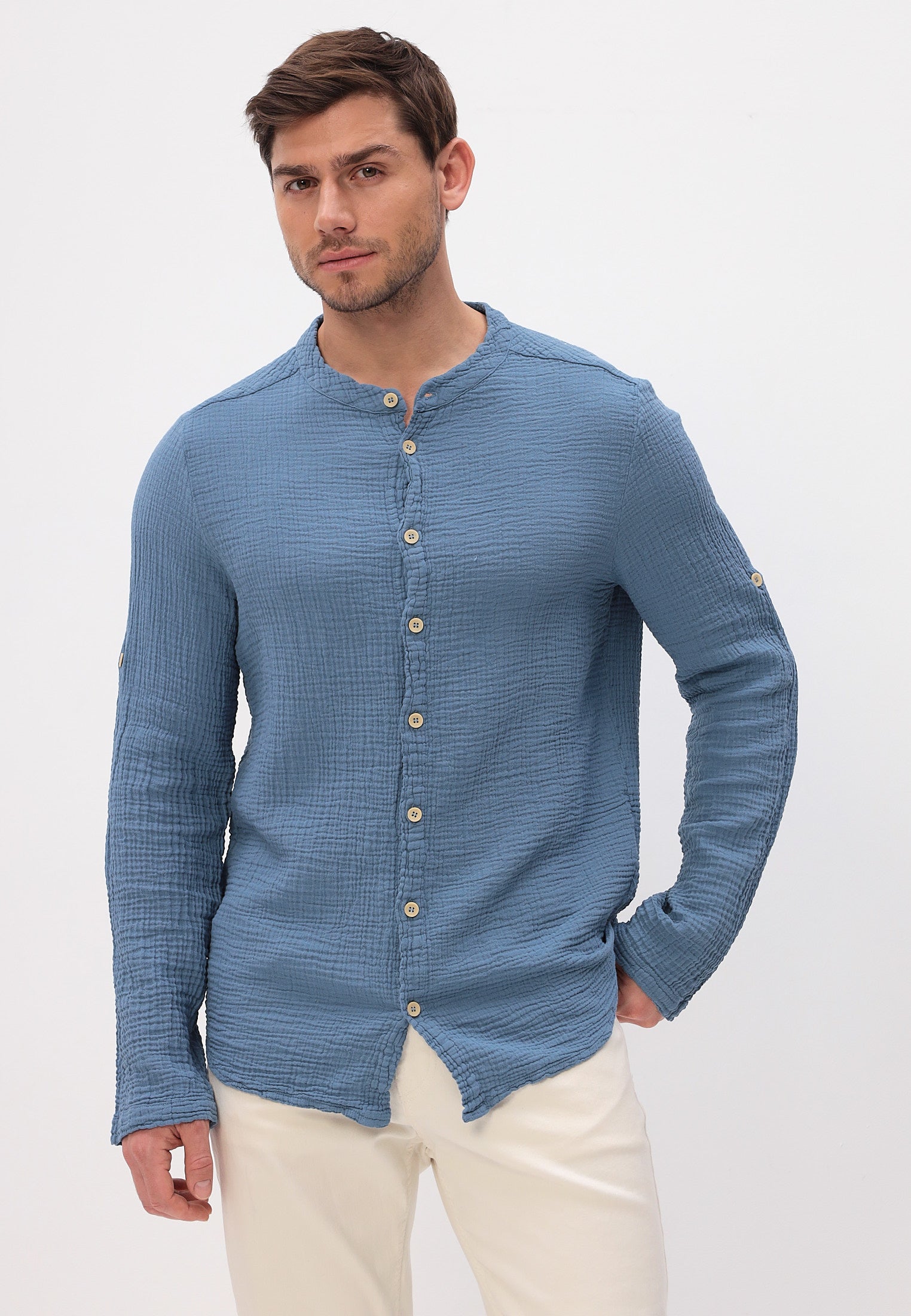 Herren Sommer und Freizeit Mode Hemd aus lässige Musselin