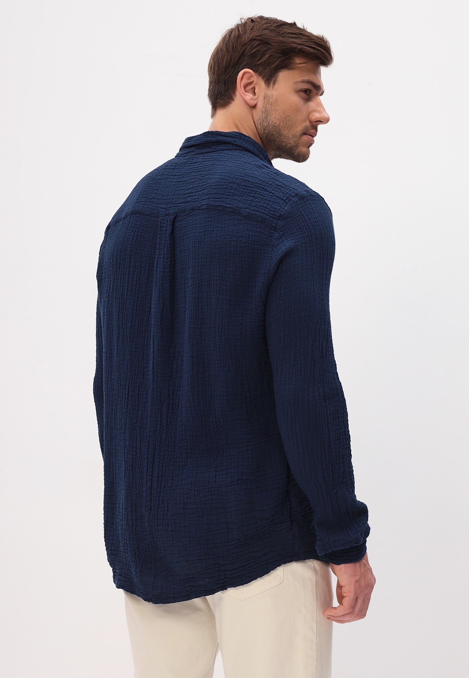 Herren Sommer und Freizeit Mode Hemd aus lässige Musselin