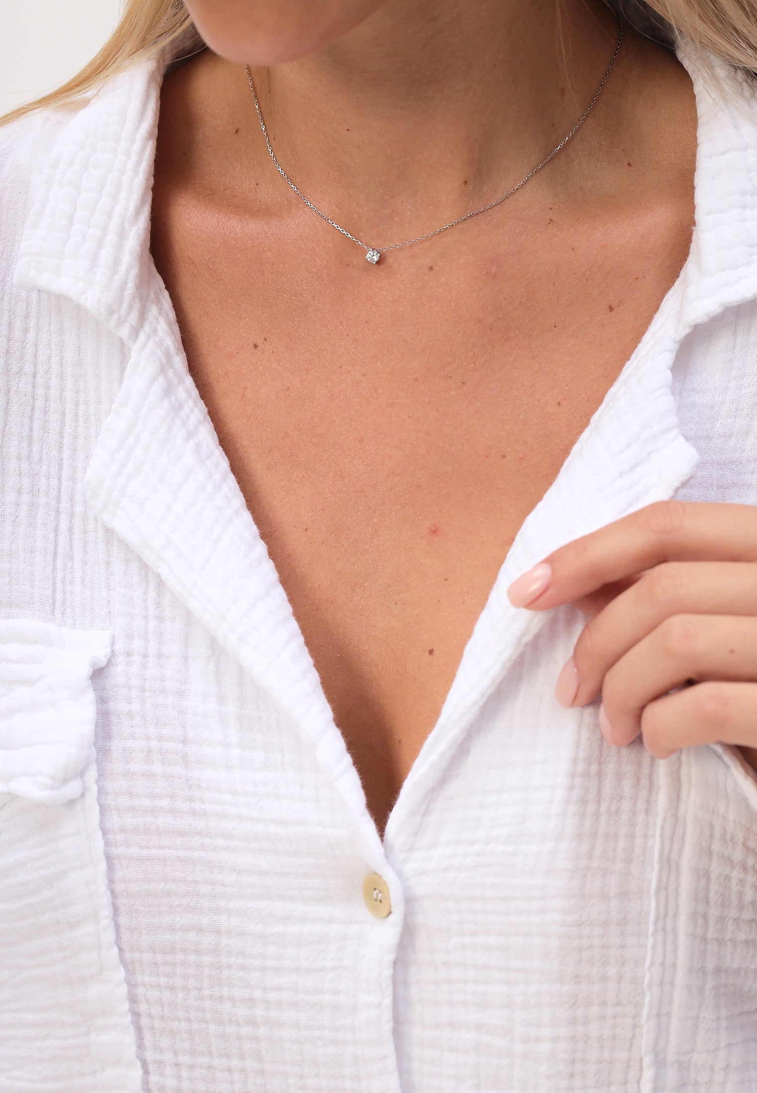 Damen Sommer und Freizeit Mode - Hemd aus lässige Musselin