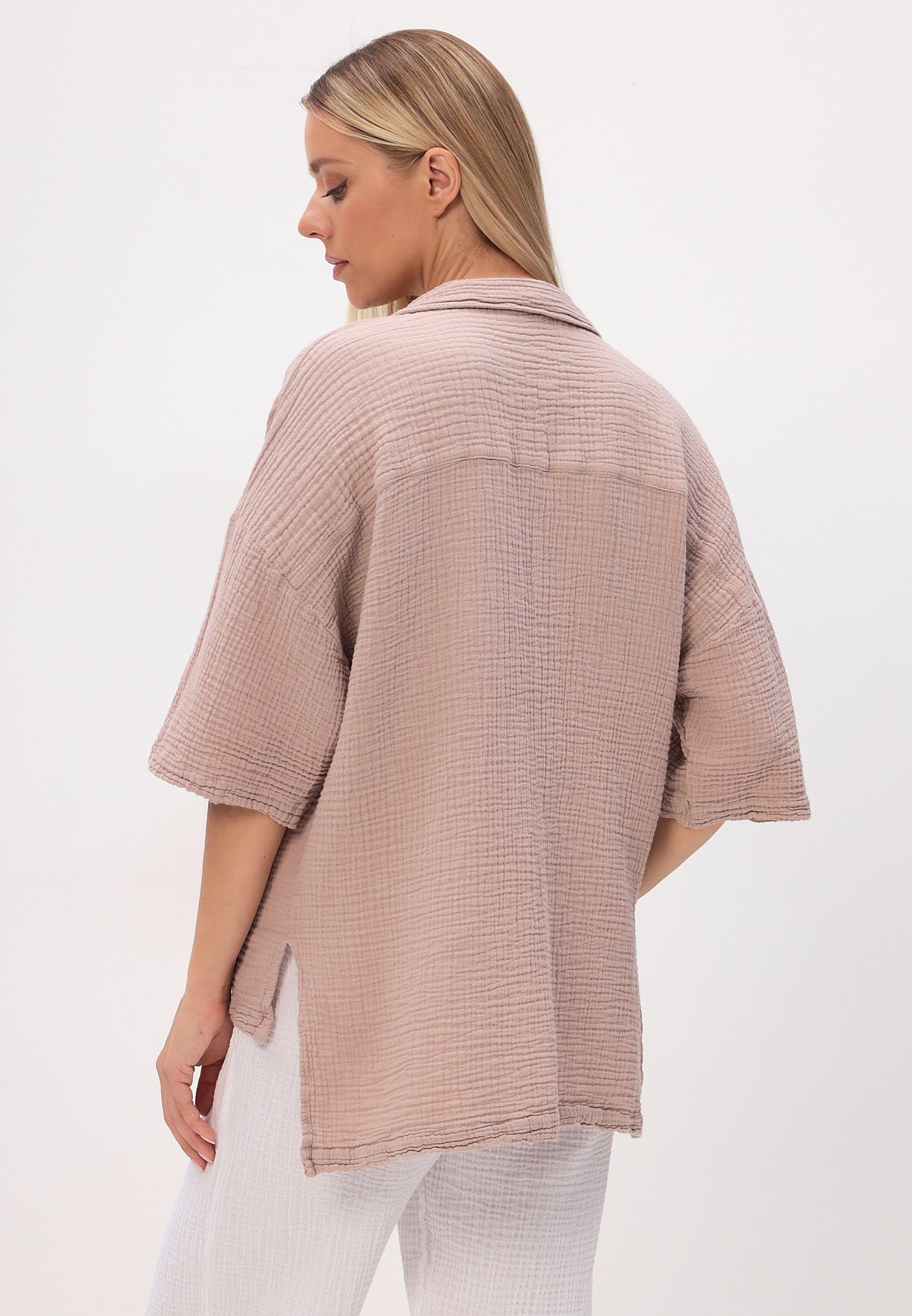 Damen Sommer und Freizeit Mode - Hemd aus lässige Musselin