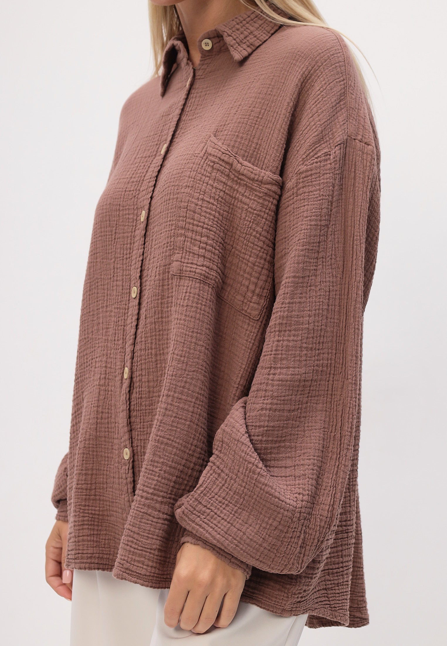 Damen Sommer und Freizeit Mode Hemd aus lässige Musselin