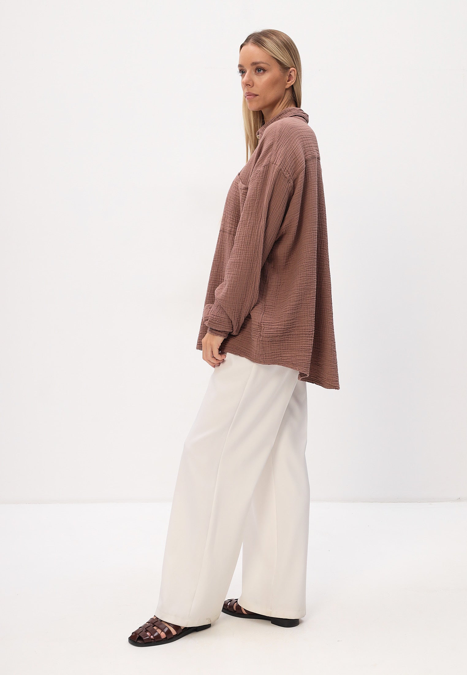 Damen Sommer und Freizeit Mode Hemd aus lässige Musselin