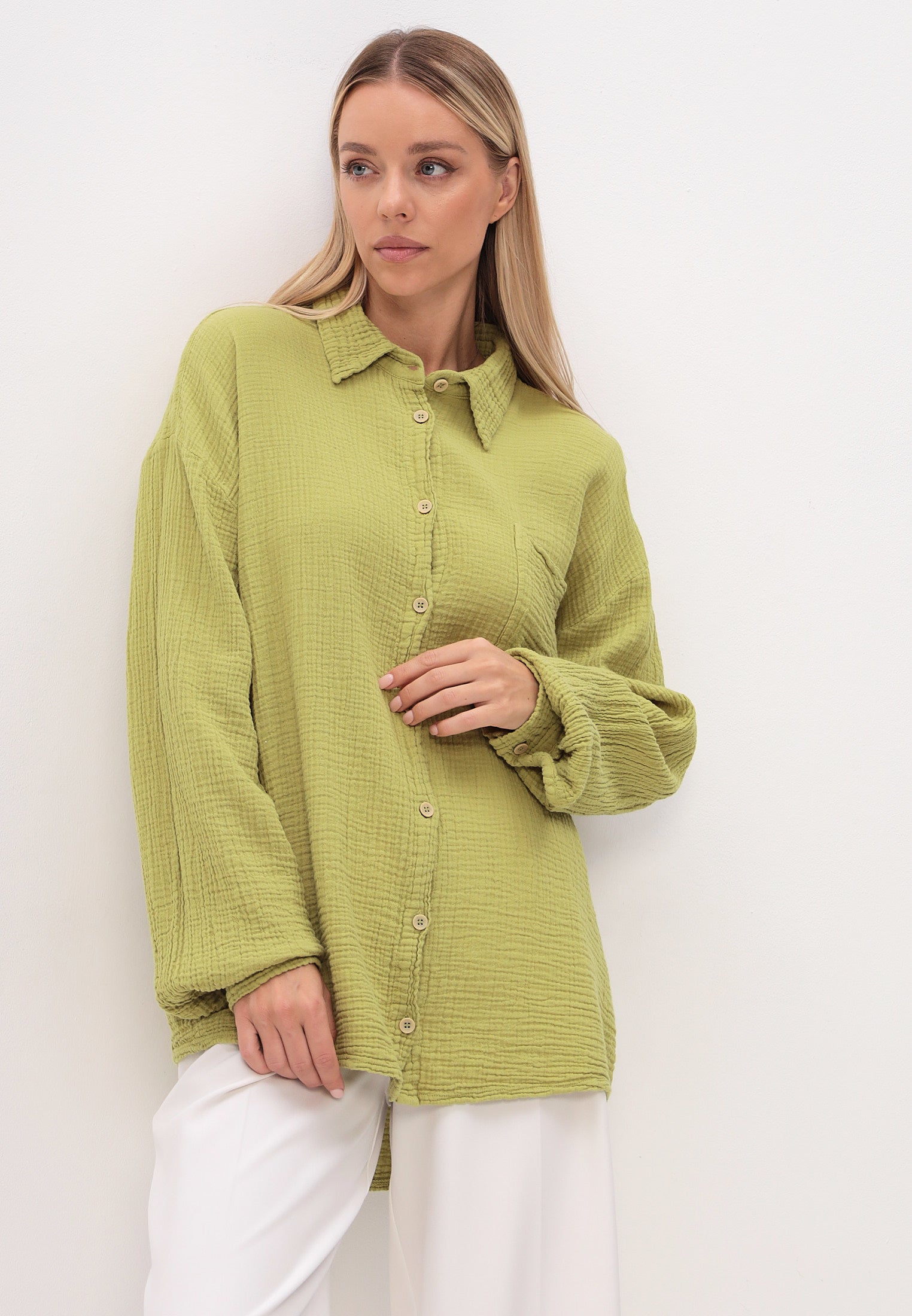 Damen Sommer und Freizeit Mode Hemd aus lässige Musselin