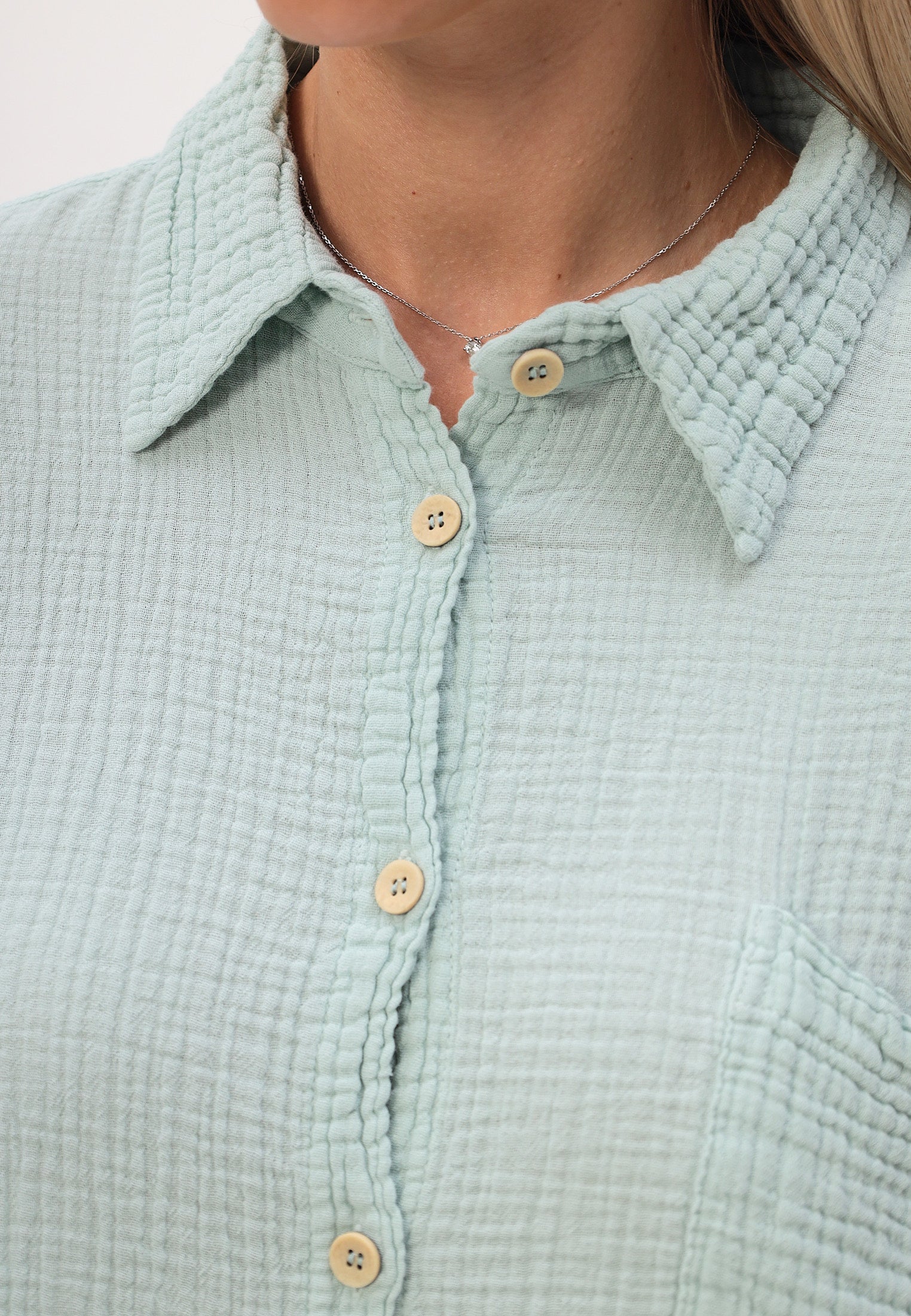 Damen Sommer und Freizeit Mode Hemd aus lässige Musselin