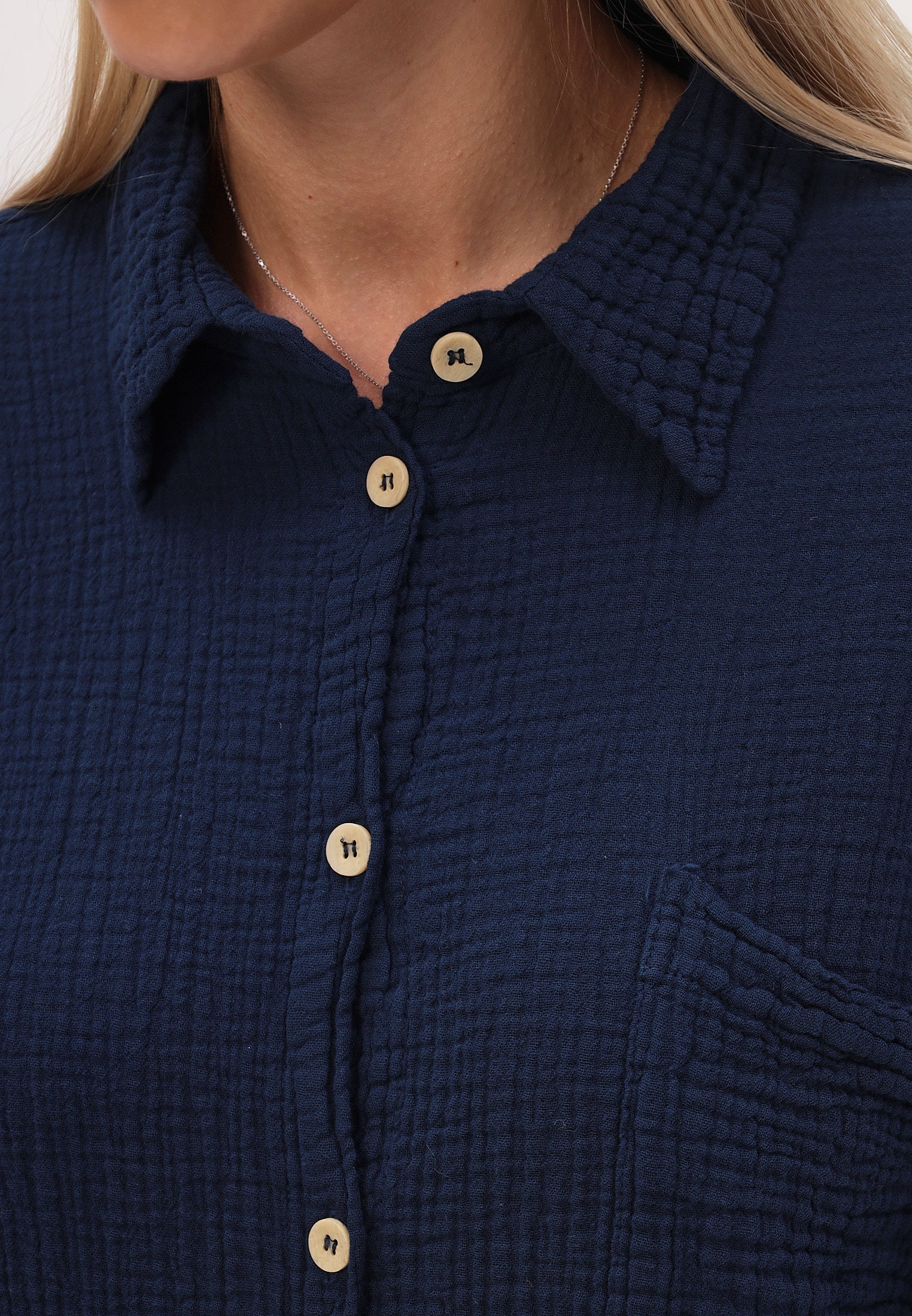 Damen Sommer und Freizeit Mode Hemd aus lässige Musselin