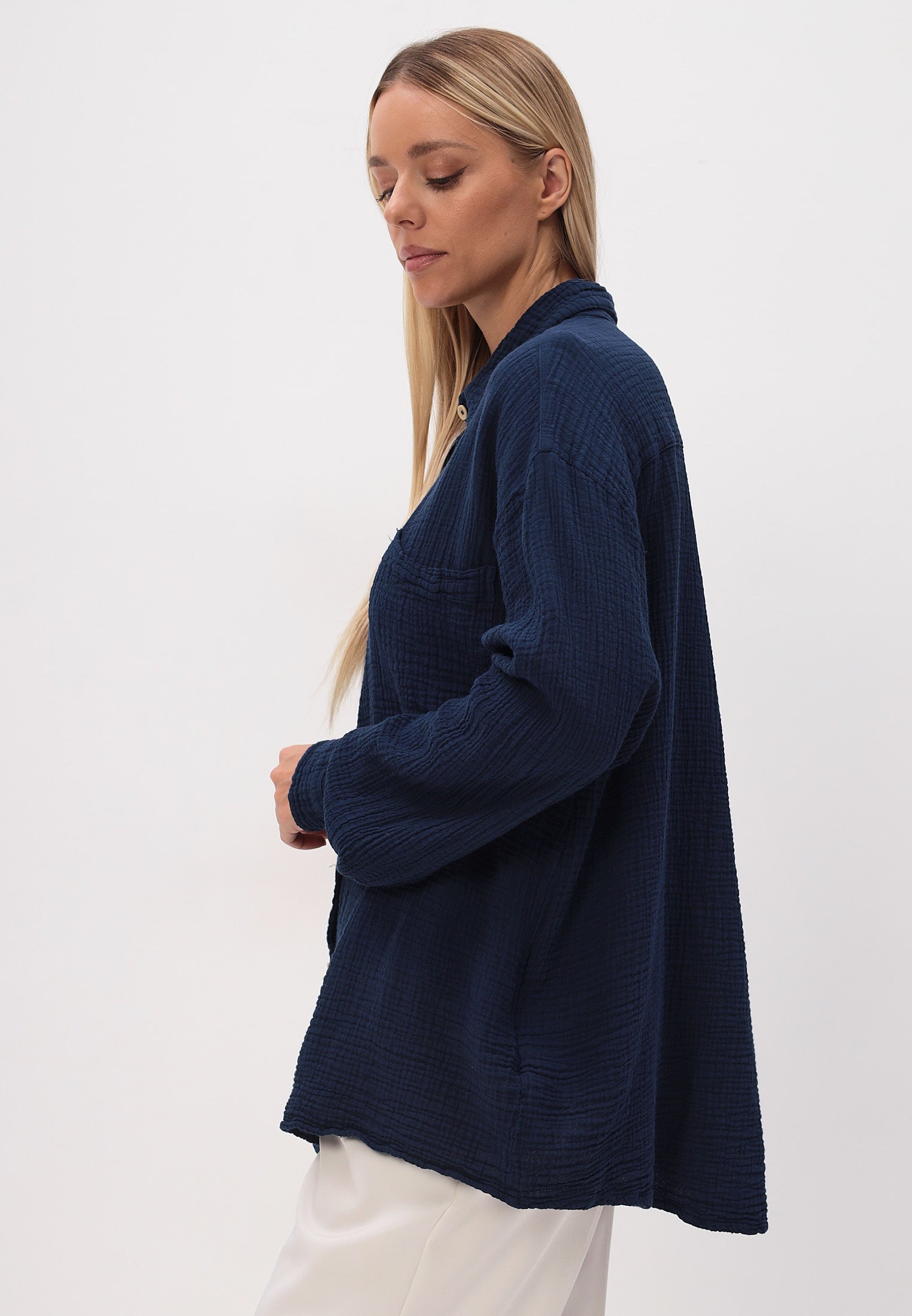 Damen Sommer und Freizeit Mode Hemd aus lässige Musselin