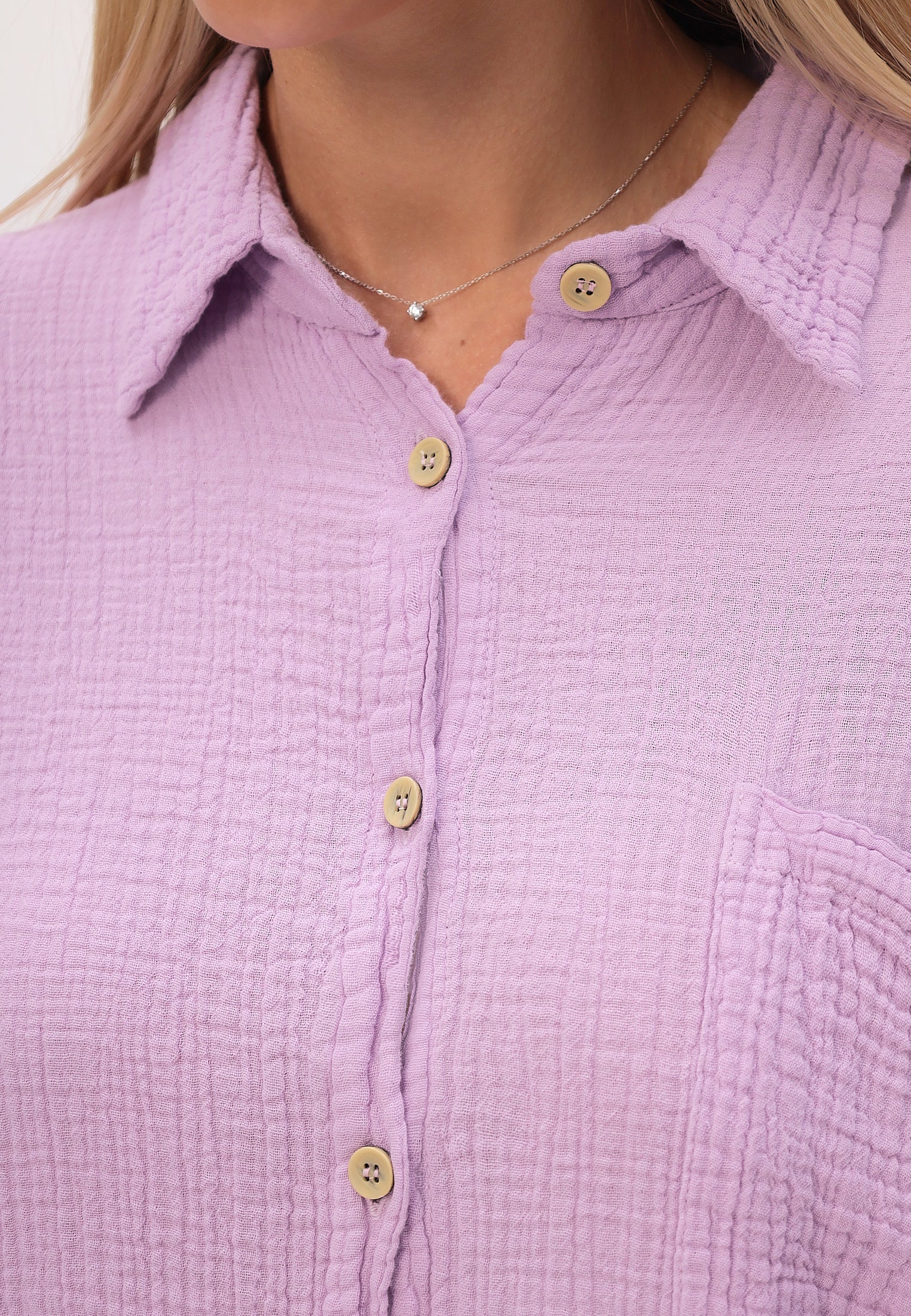 Damen Sommer und Freizeit Mode Hemd aus lässige Musselin