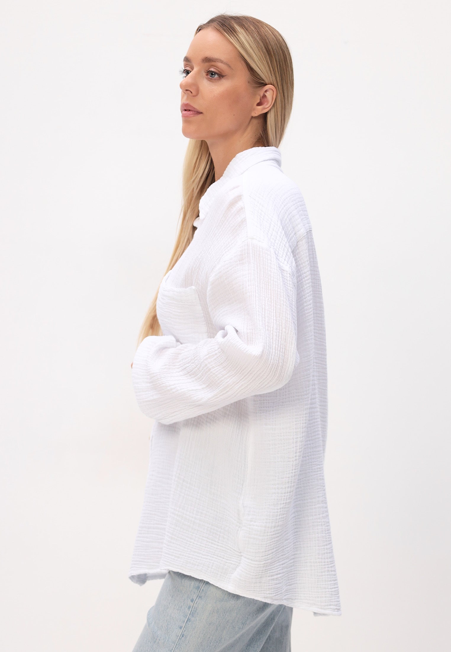 Damen Sommer und Freizeit Mode Hemd aus lässige Musselin