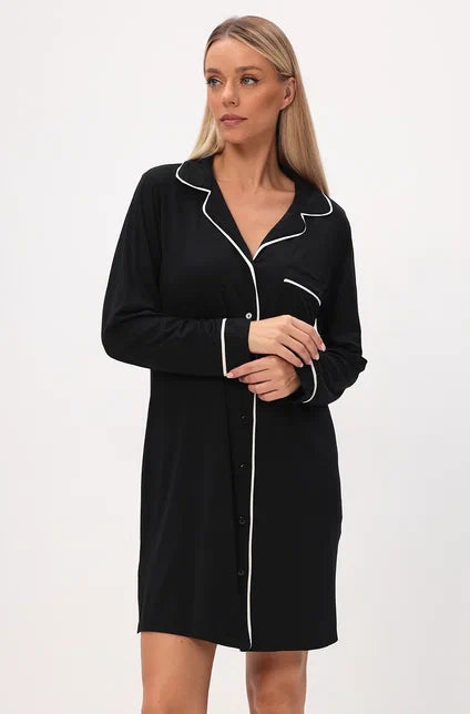 Damen-Nachthemd mit Hemdkragen