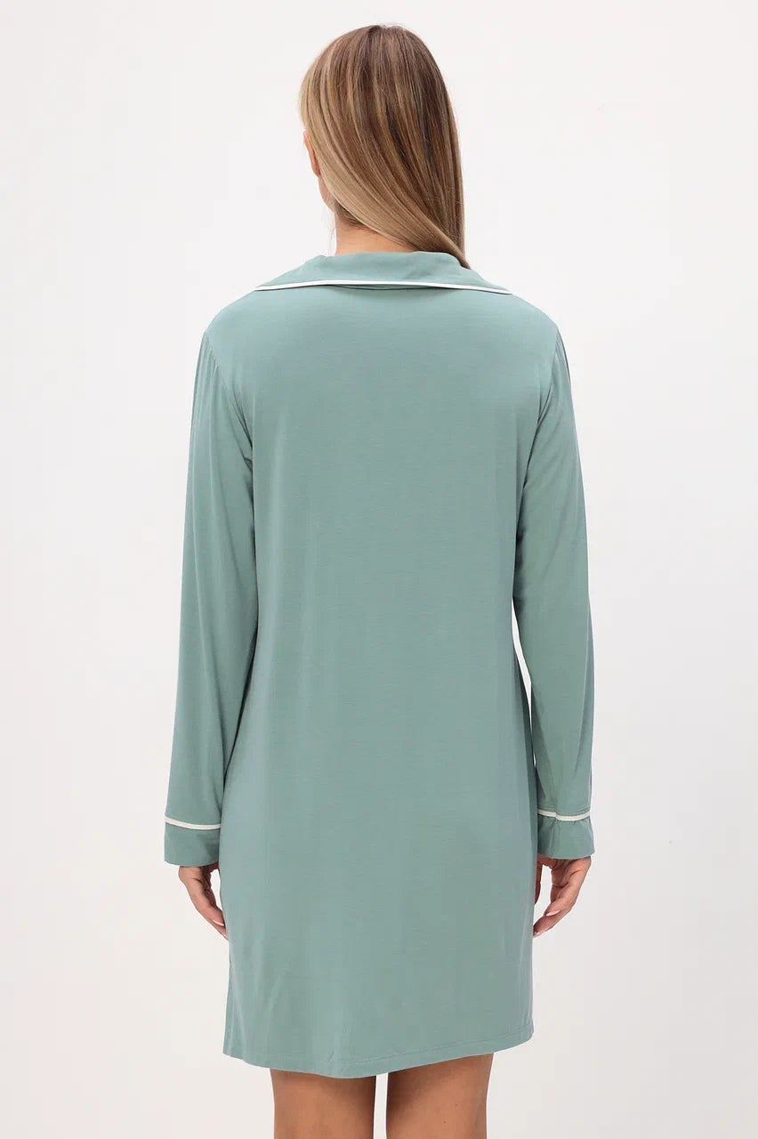 Damen-Nachthemd mit Hemdkragen