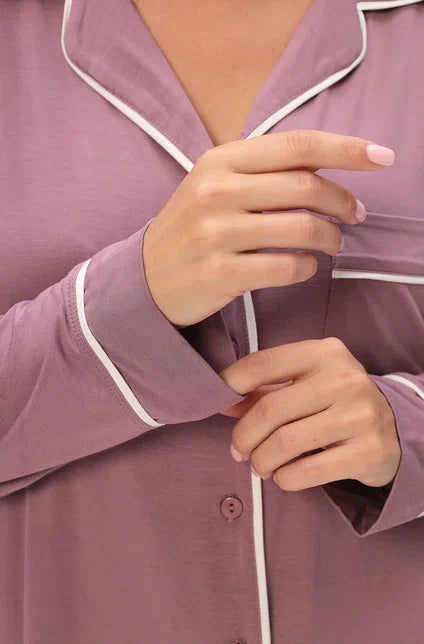 Damen-Nachthemd mit Hemdkragen