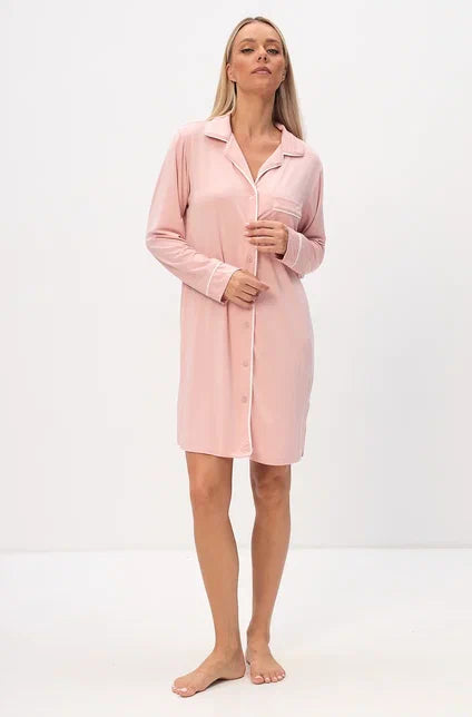 Damen-Nachthemd mit Hemdkragen