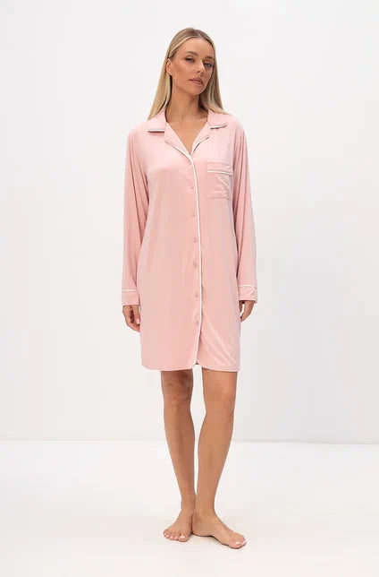 Damen-Nachthemd mit Hemdkragen