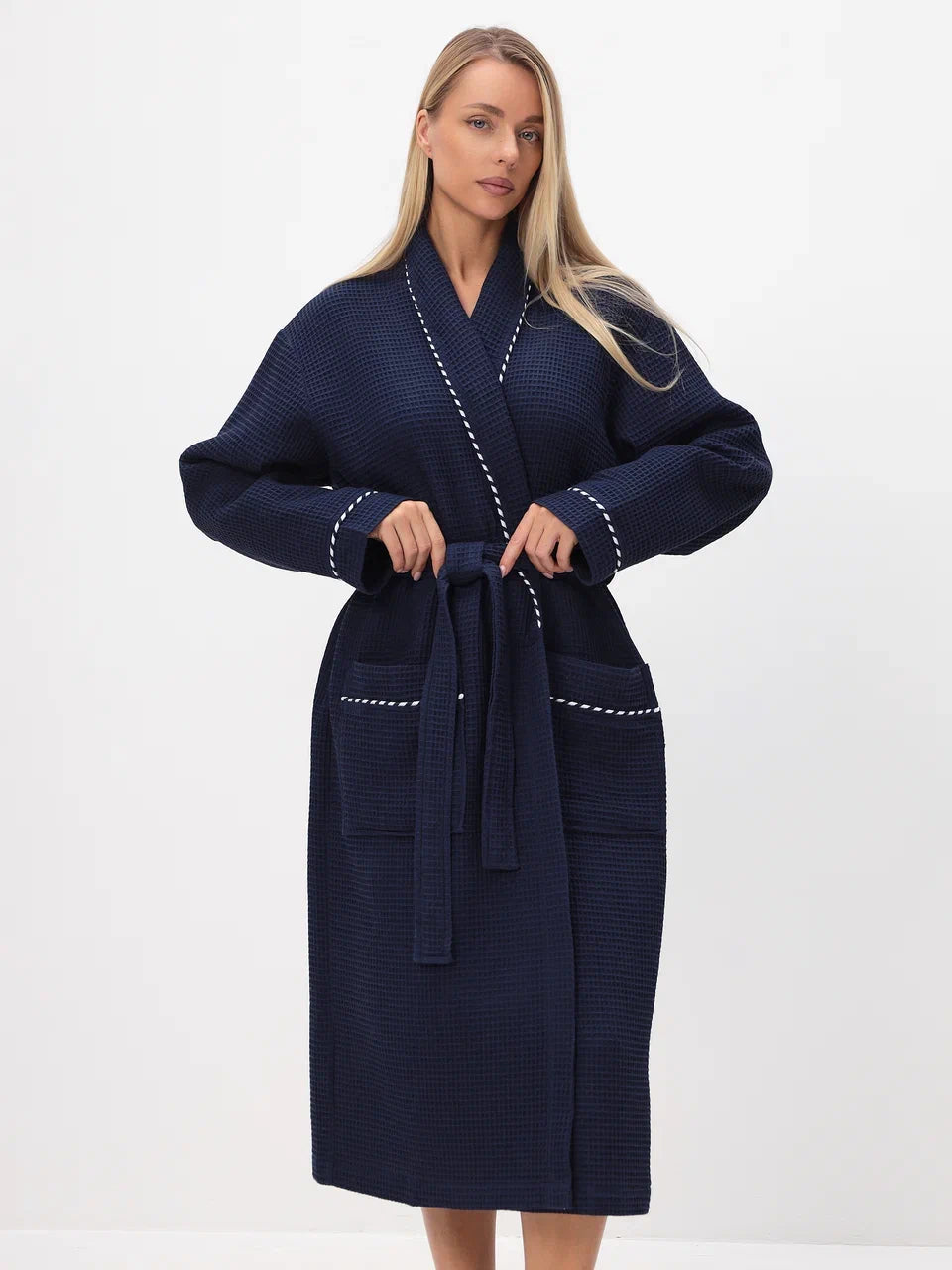 Noble kimono men's bathrobe made of high-quality cotton in velour
