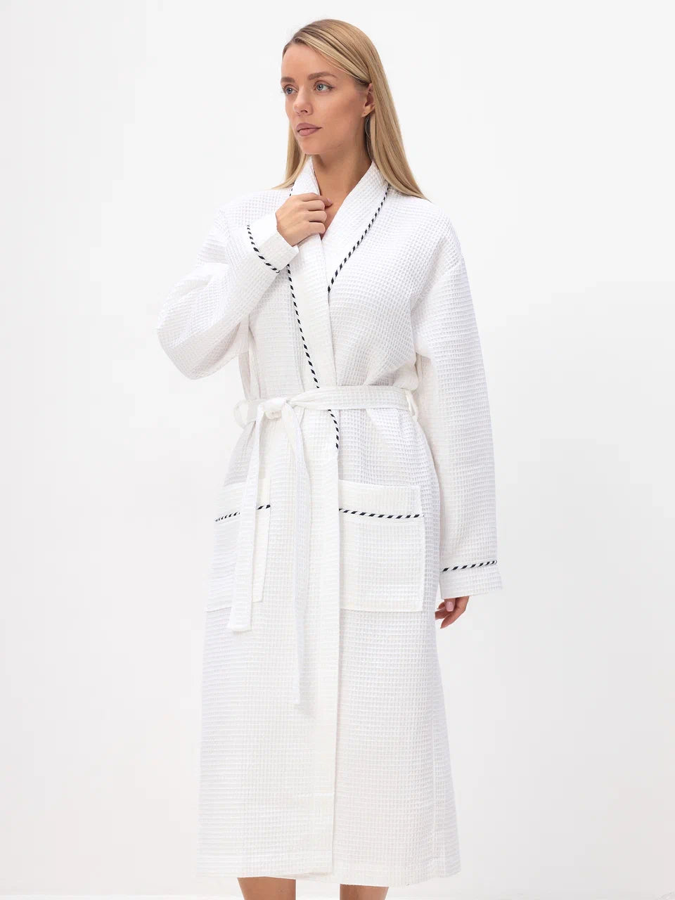 Noble kimono men's bathrobe made of high-quality cotton in velour