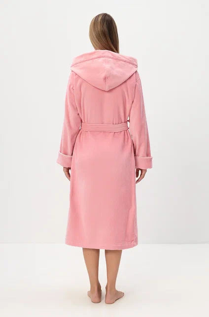 Premium Kapuzen-Bademantel aus 100% Baumwolle-Velours