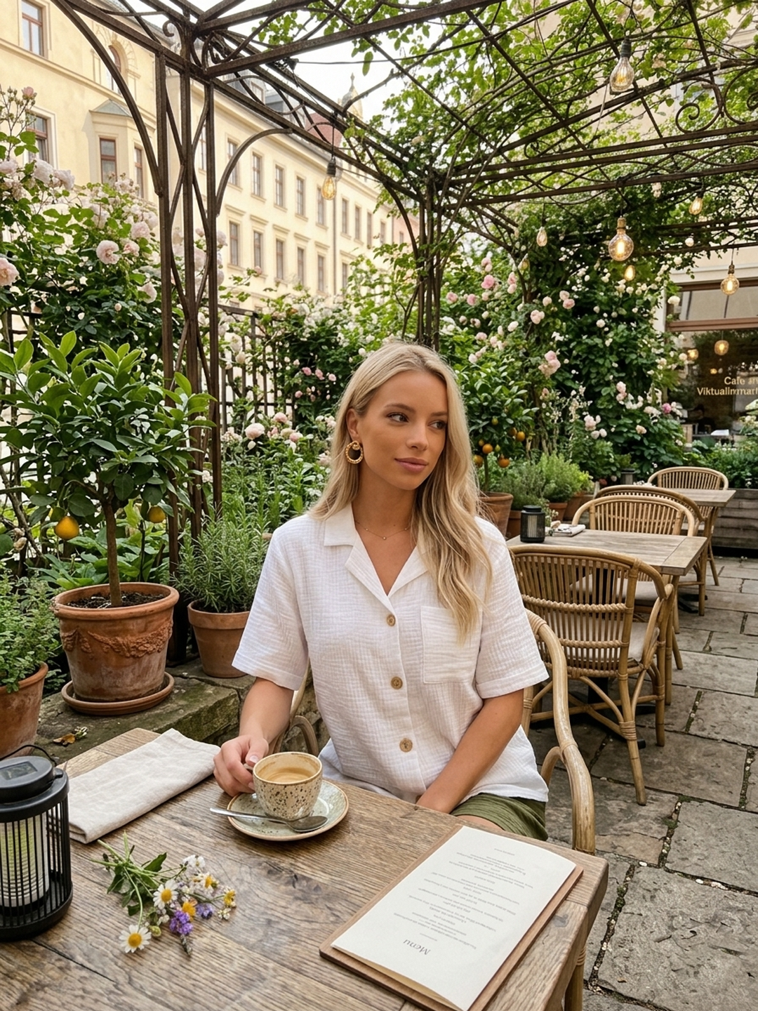 Damen Sommer Mode T-Shirt aus lässige Musselin mit Kordelzug Freizeit Shorts | OEKO-TEX® zertifiziert