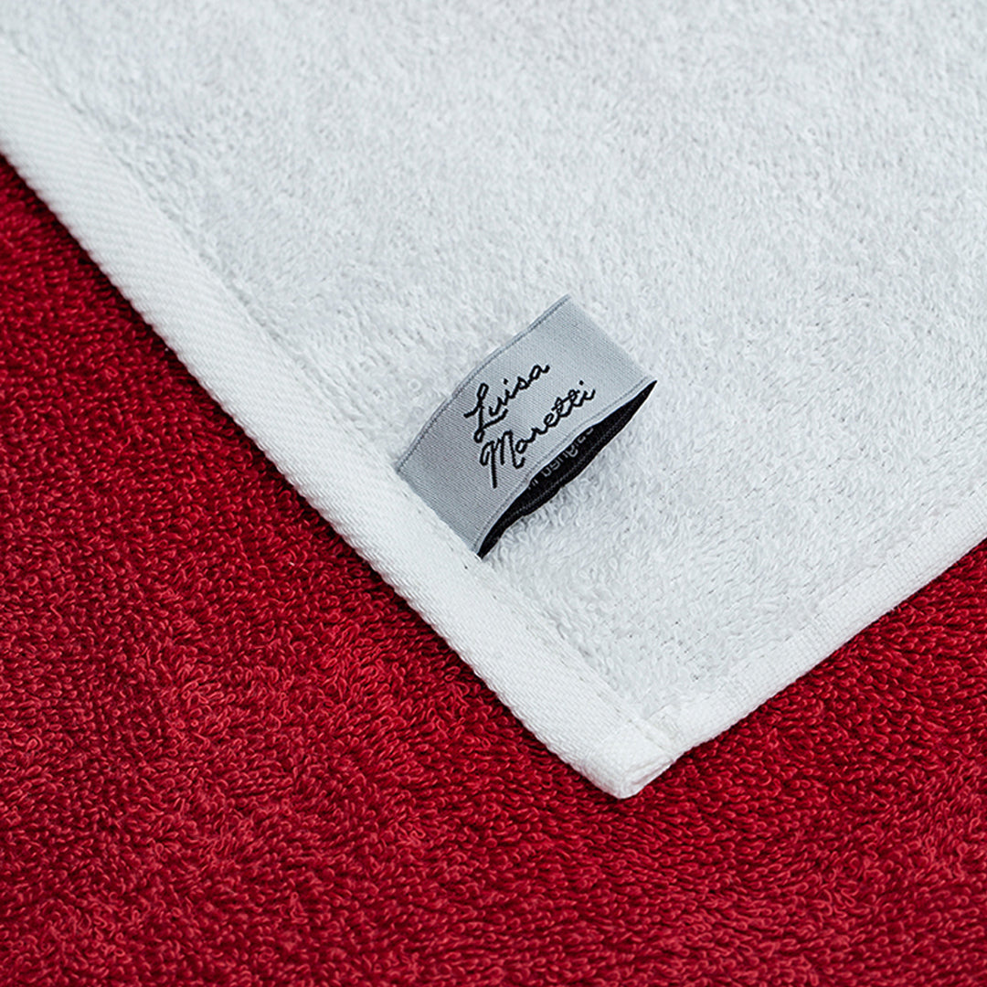 Lot de 2 serviettes - avec broderie coeur sur tissu blanc - 100% coton - serviette invité (30x50 cm)