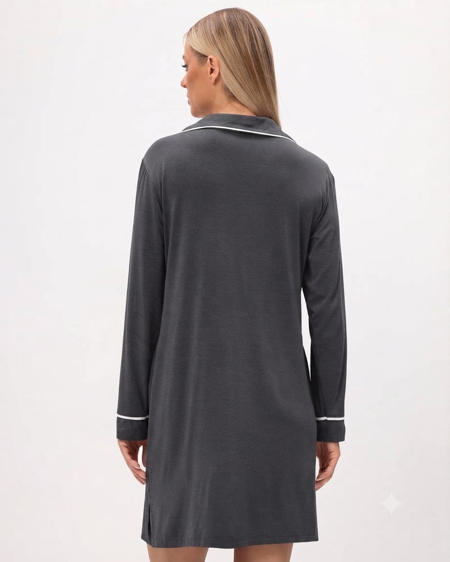 Nightdress made of bamboo viscose with a fine lace on the shoulder