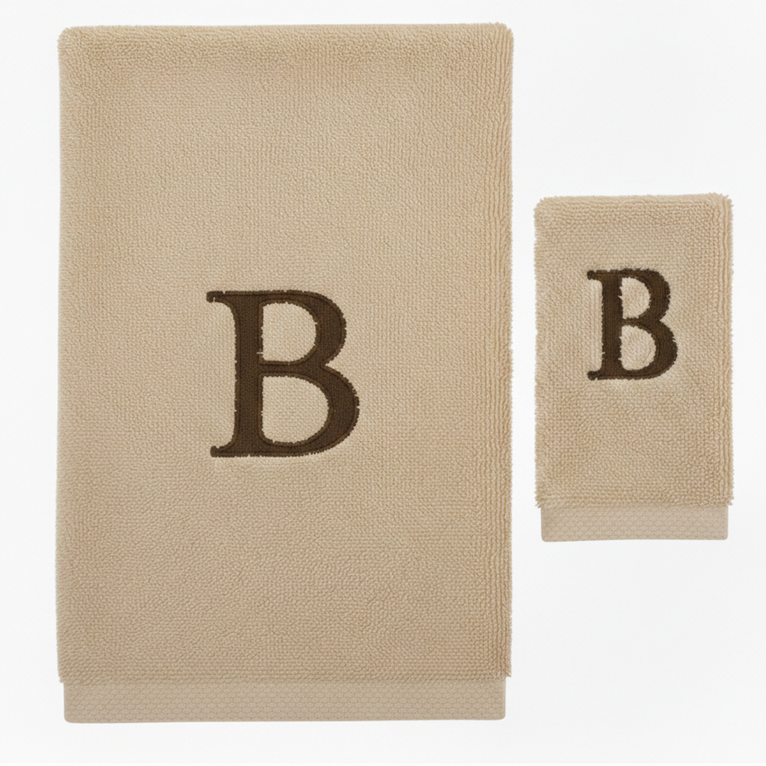 Premium Handtuch - Mit edler Stickerei Buchstabe "B" - Vielseitig, Nachhaltig, Saugstark & Schnelltrocknend
