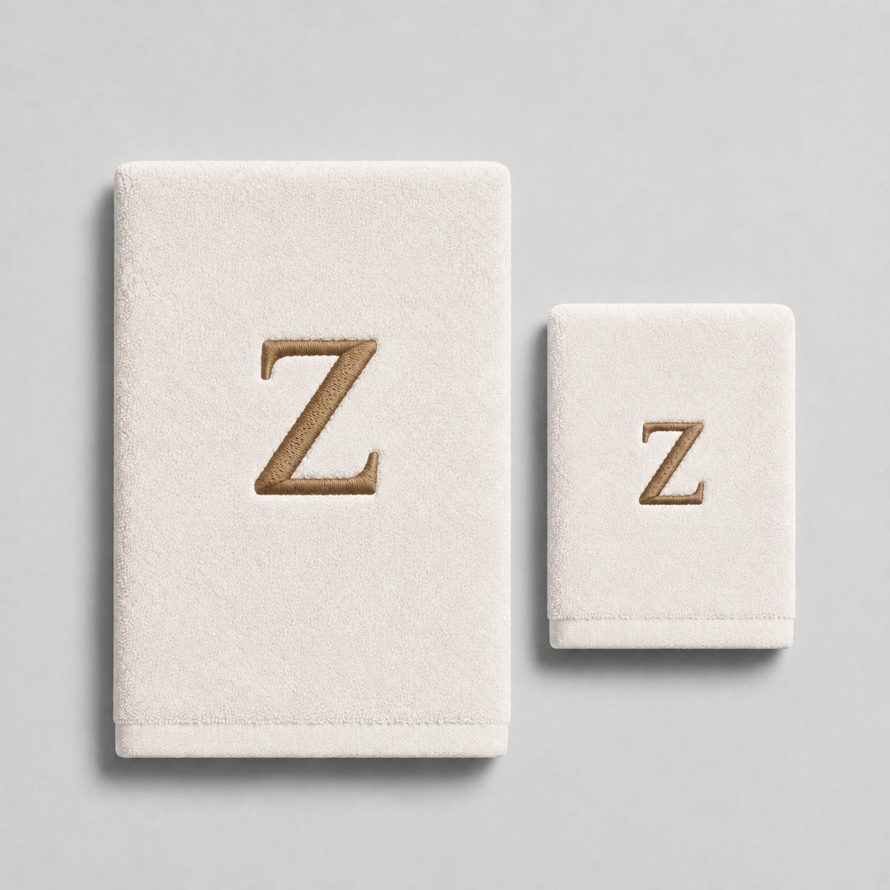 Premium Handtuch - Mit edler Stickerei Buchstabe "Z" - Vielseitig, Nachhaltig, Saugstark & Schnelltrocknend - 100% Baumwolle