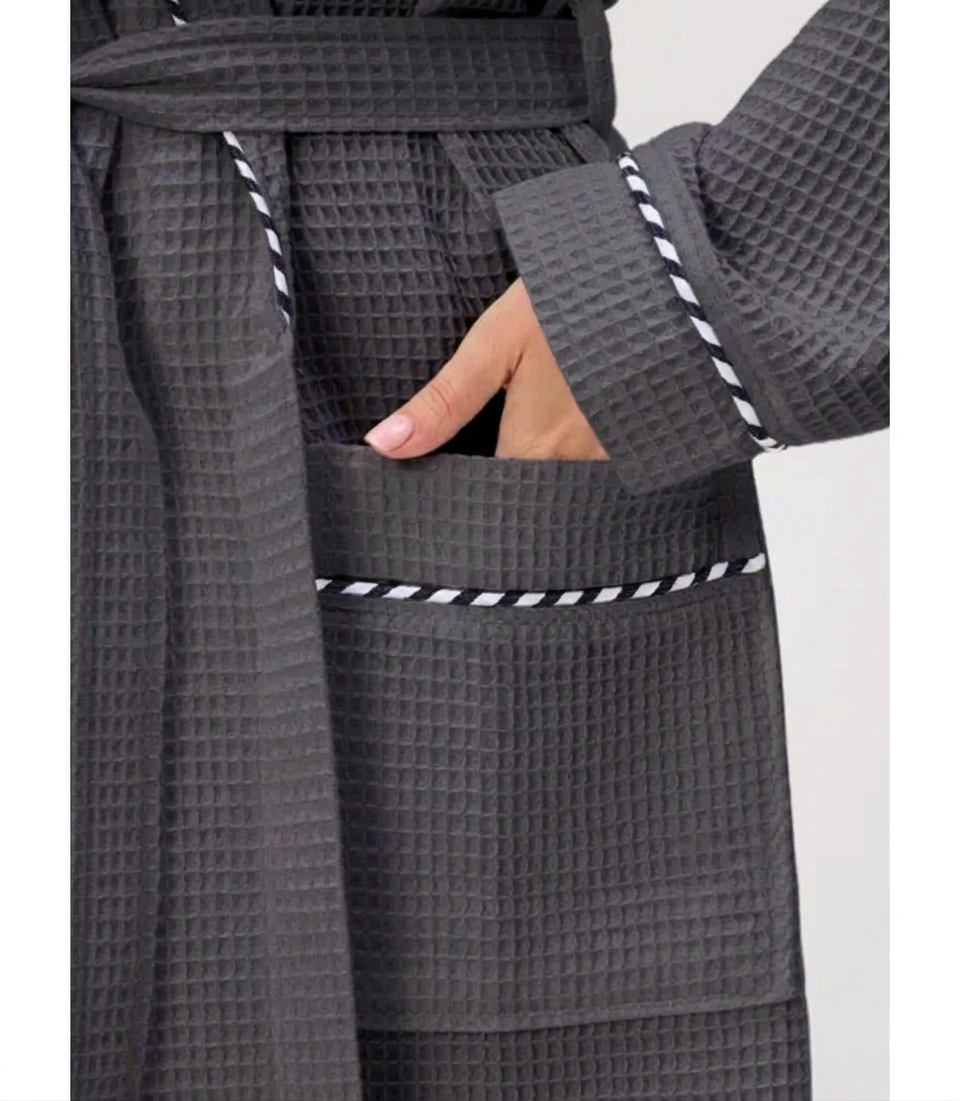Waffelpiqué-Bademantel aus hochwertiger Baumwolle | OEKO-TEX® zertifiziert