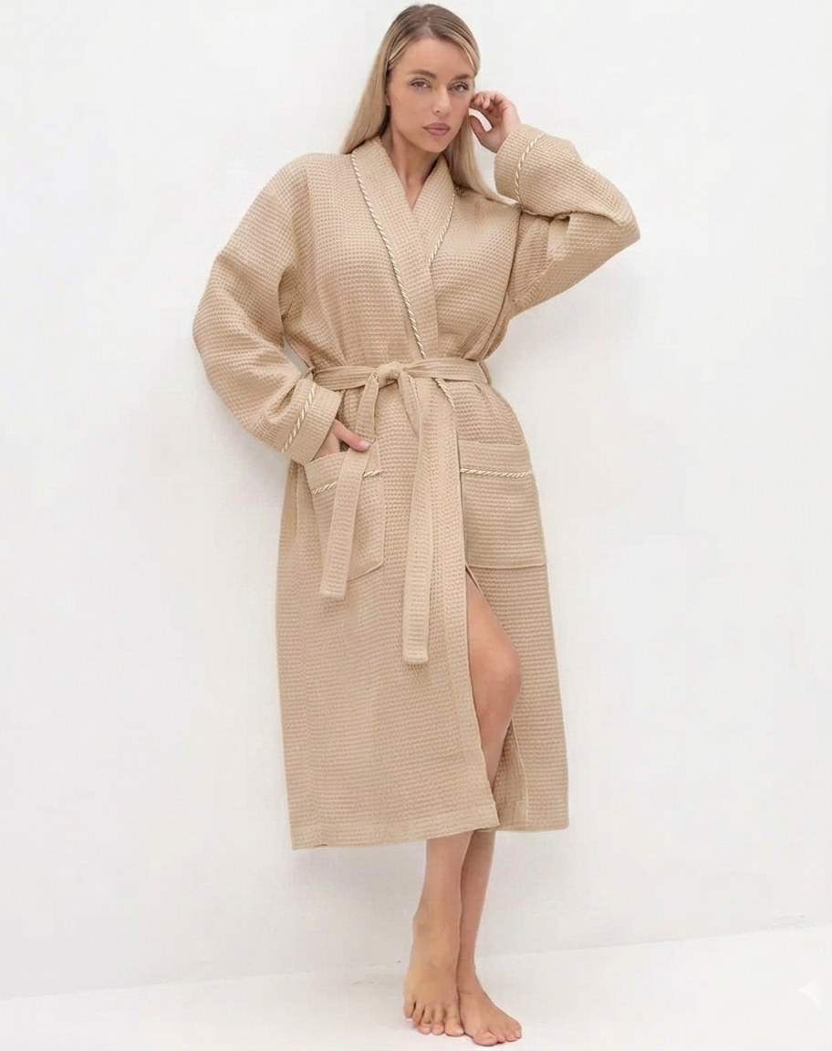 Noble kimono men's bathrobe made of high-quality cotton in velour