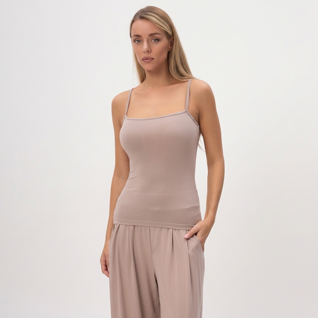 Robe de nuit en viscose de bambou avec une fine dentelle sur l'épaule