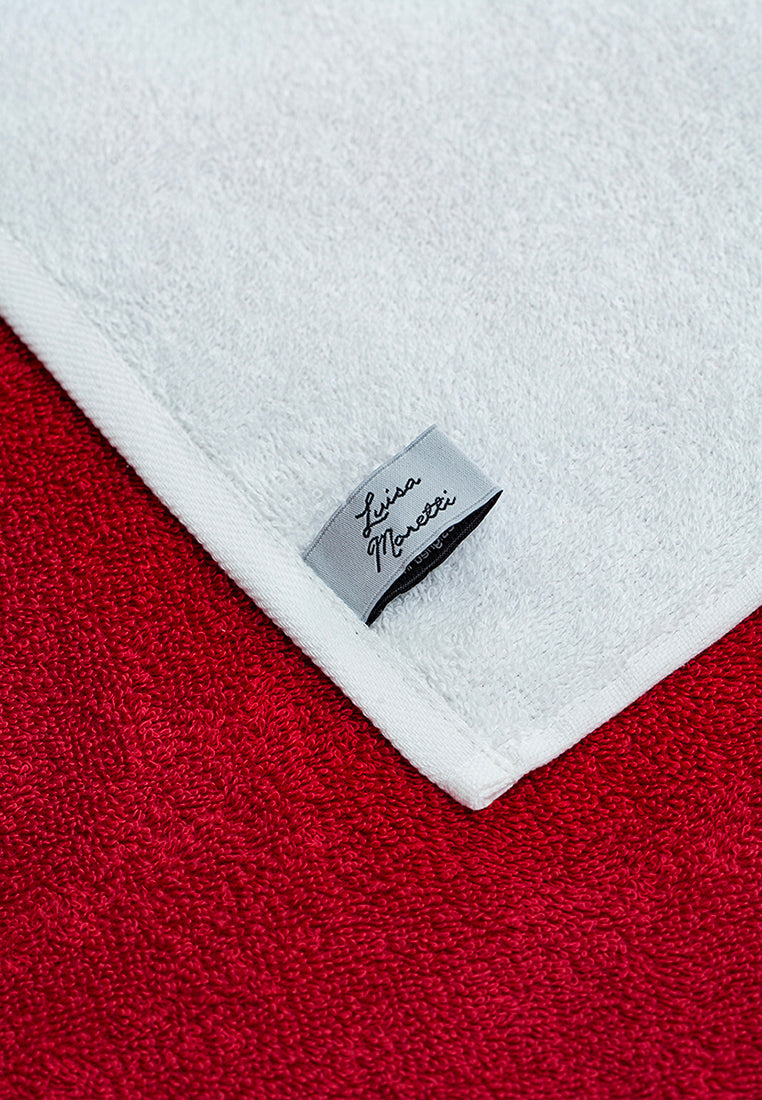 Handtuch 2'er Set - mit Herzchen Stickerei auf weißem Tuch - 100% Baumwolle - Gästetuch (30x50 cm)