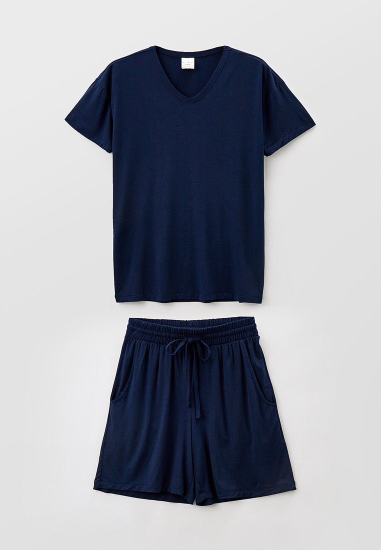 Pyjama en viscose de bambou pour jeunes/adolescents avec short et haut à manches courtes (13-18 ans)