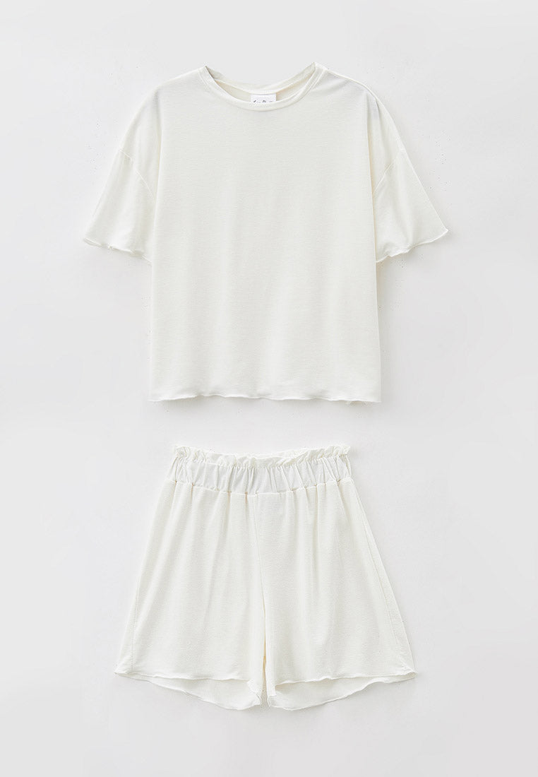 Pyjama enfant avec short et haut à manches courtes en viscose de bambou (3/4 - 11/12 ans)