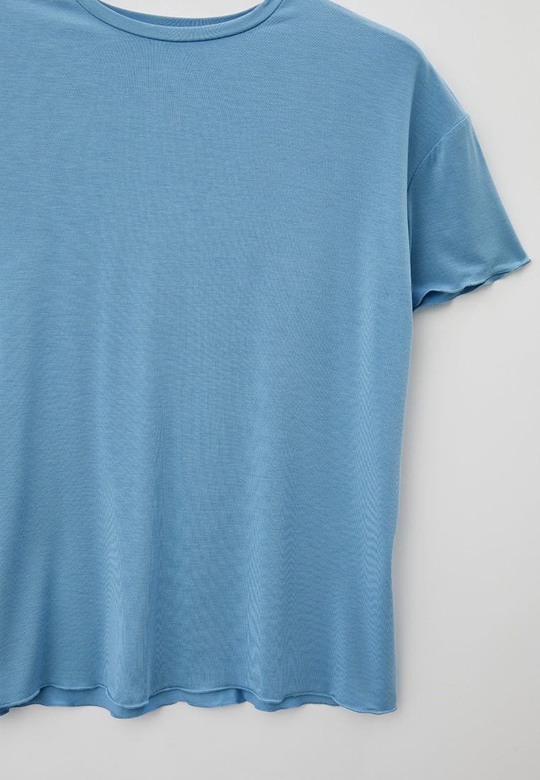 Pyjama en viscose de bambou pour jeunes/adolescents avec short et haut à manches courtes (13-18 ans)