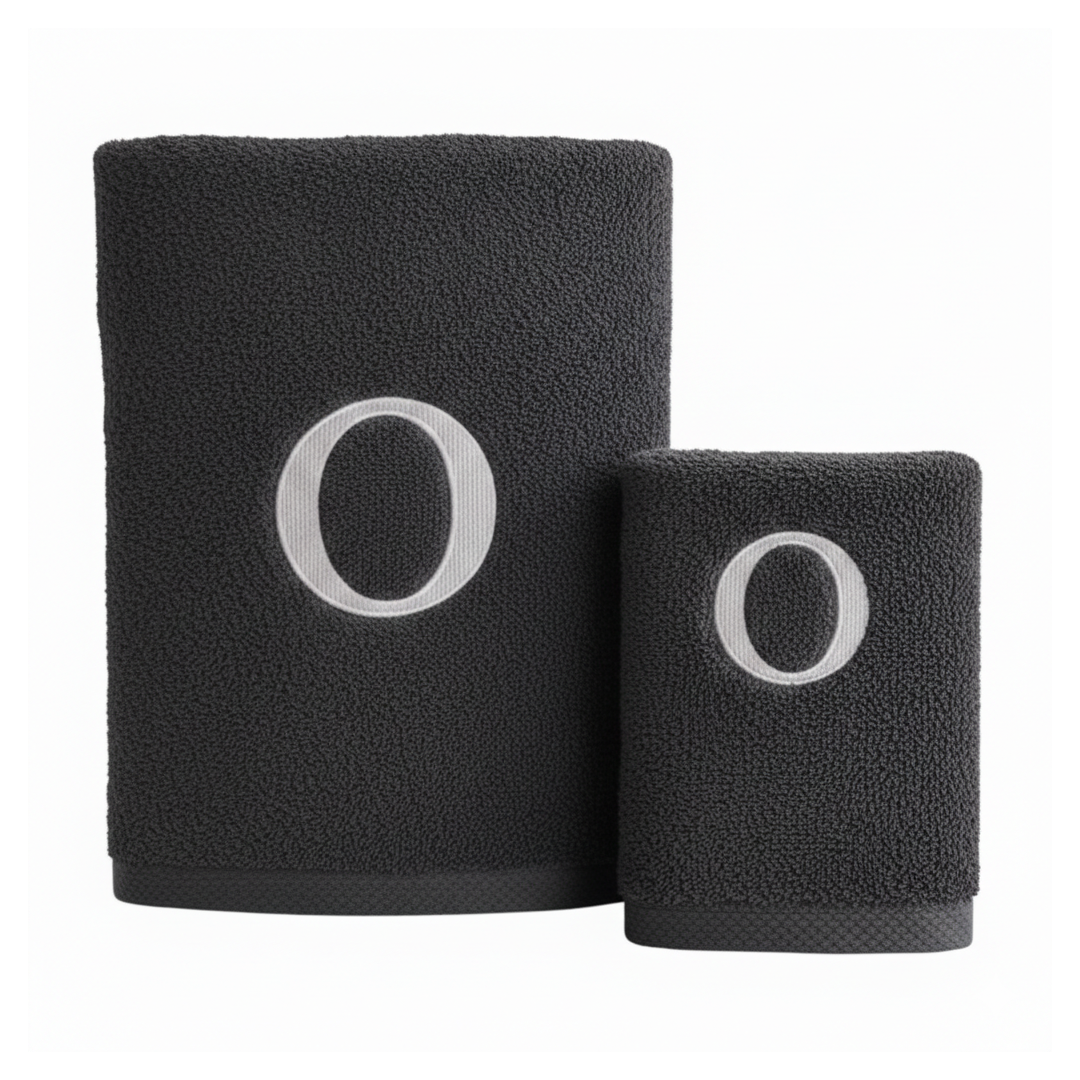 Premium Handtuch - Mit edler Stickerei Buchstabe "O"