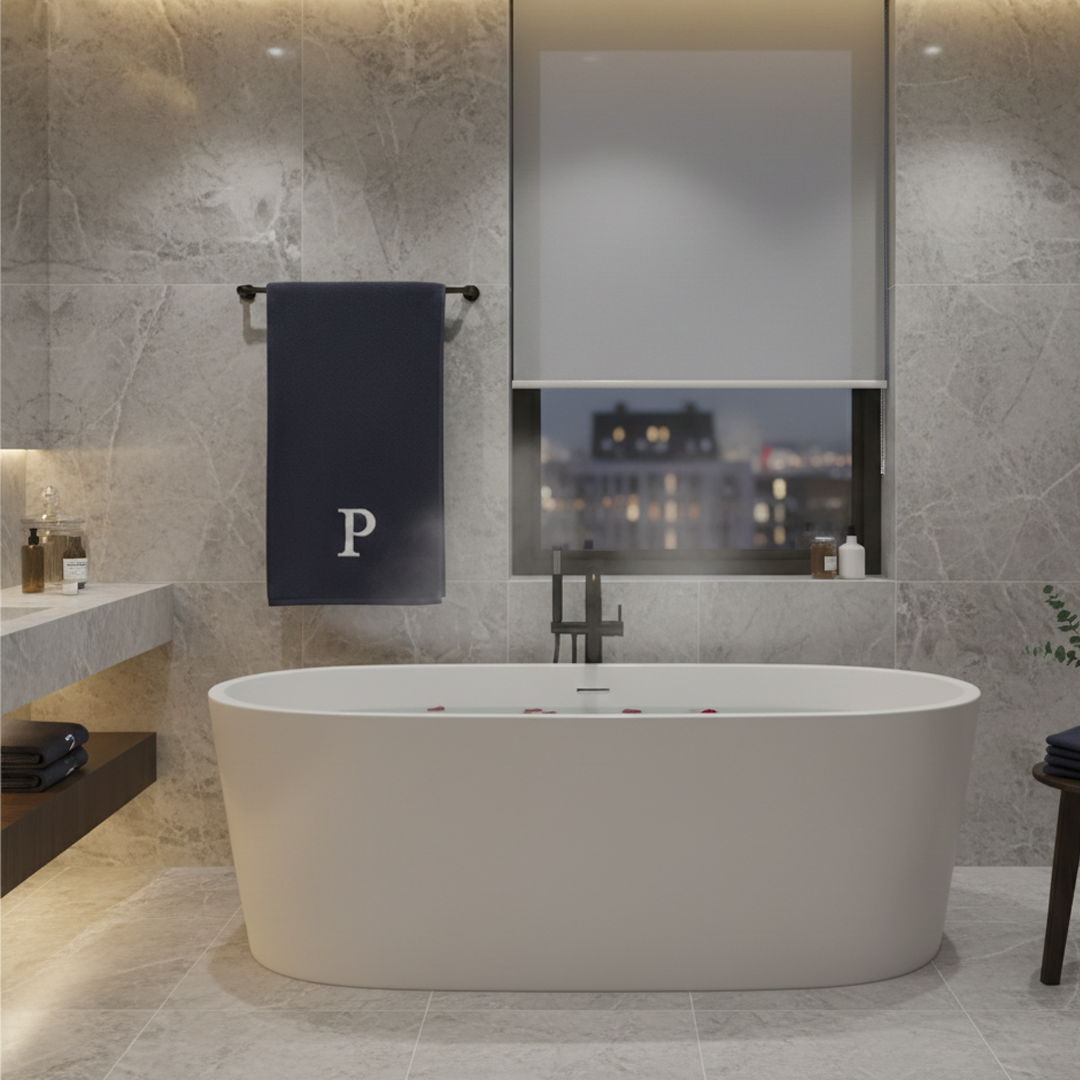 Premium Handtuch - Mit edler Stickerei Buchstabe "P" - Vielseitig, Nachhaltig, Saugstark & Schnelltrocknend